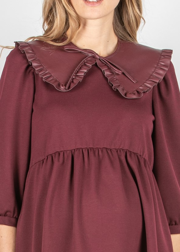 Collar in Faux Leather (Bordeaux)