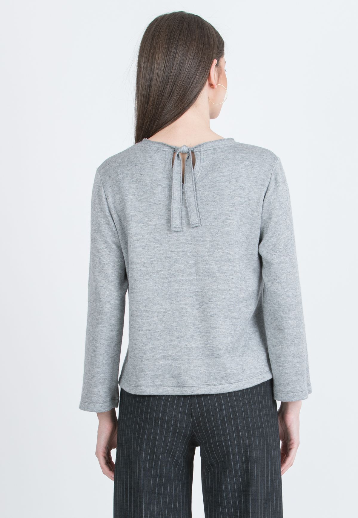 BAILEY - Maternity Sweater with Back Bow (Grigio Chiaro)
