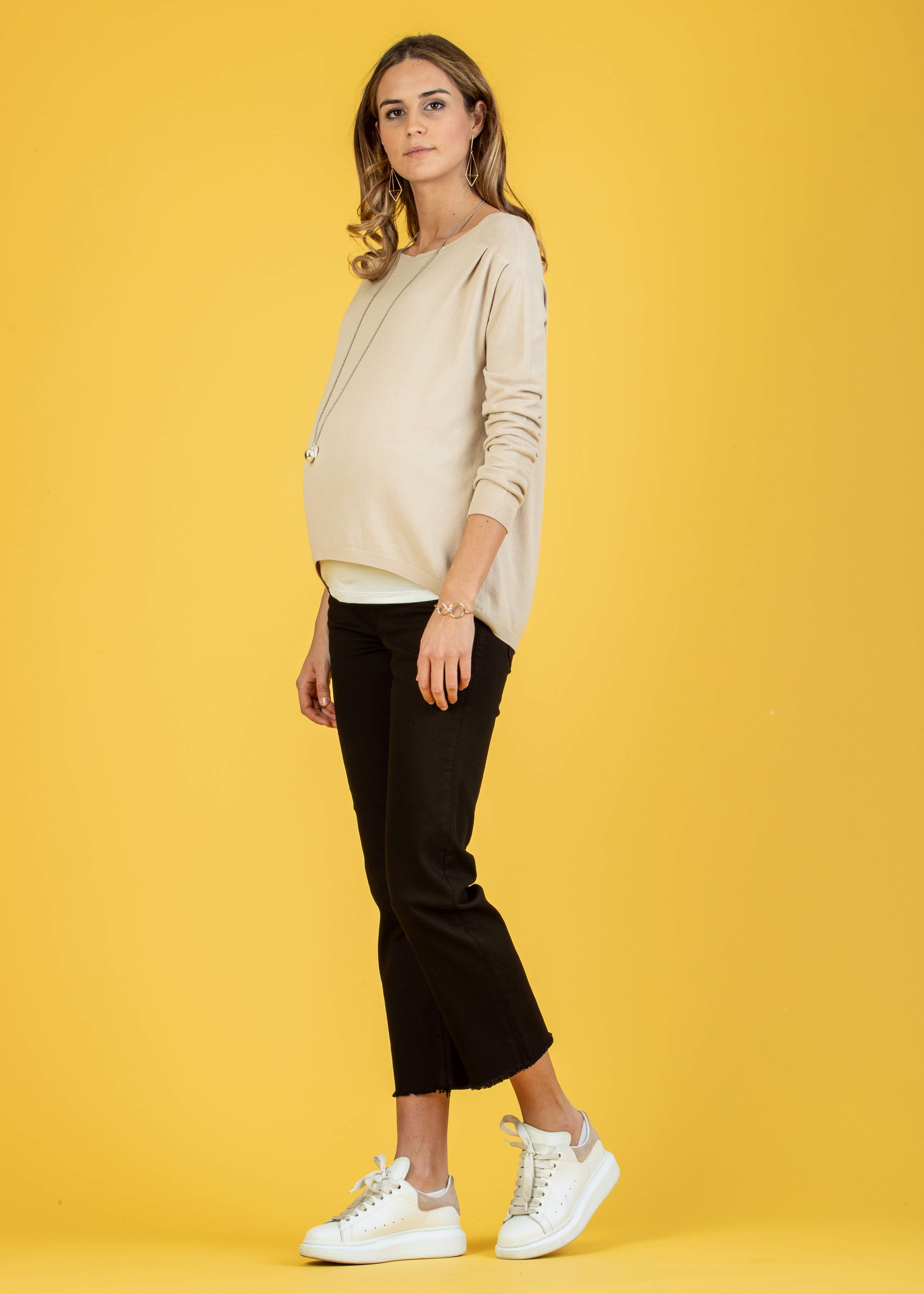 Maternity Sweater (Beige, XS/S)