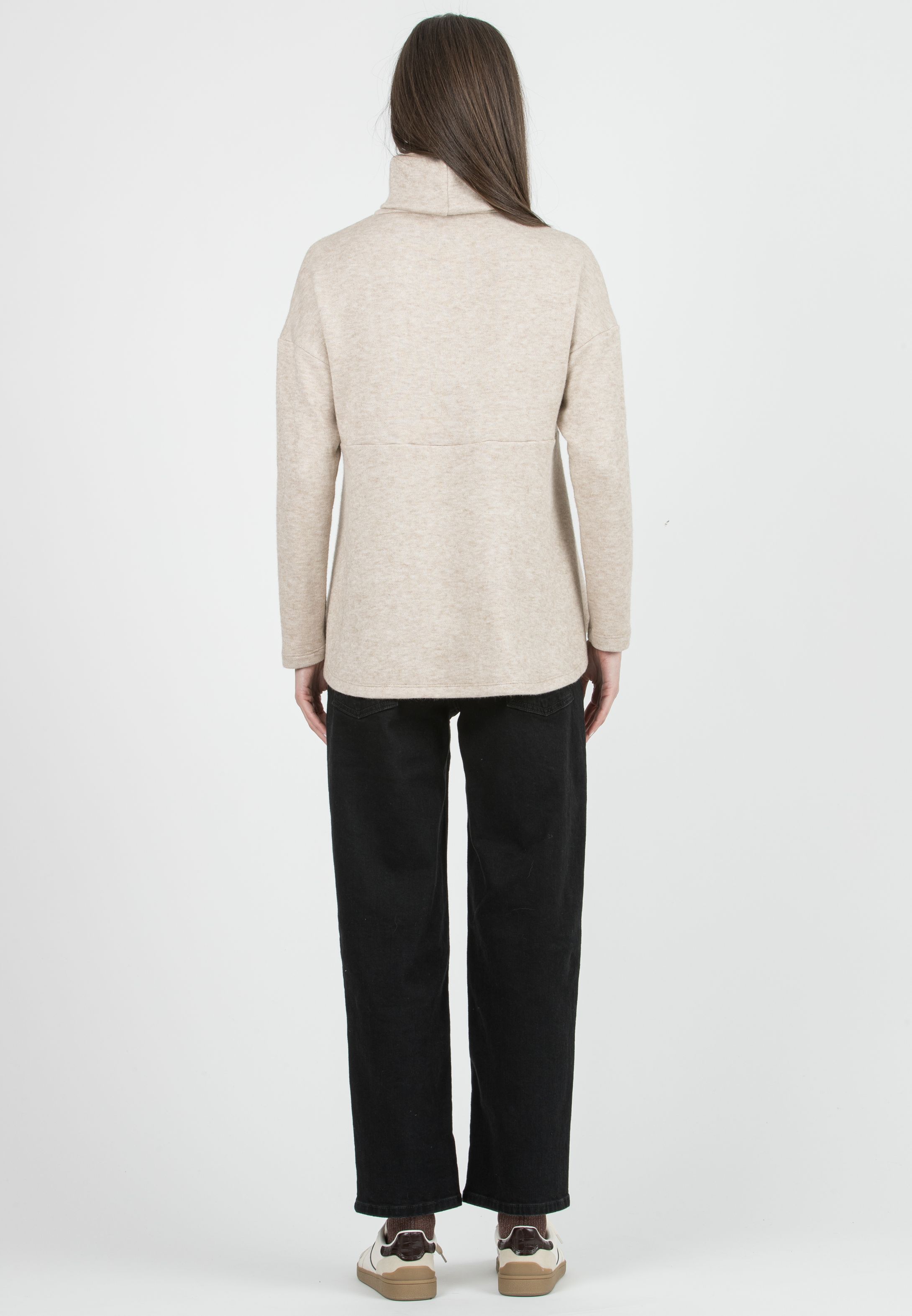 ASTRID - Maternity & Nursing Turtleneck Sweater with Shirt Insert (Ecru')