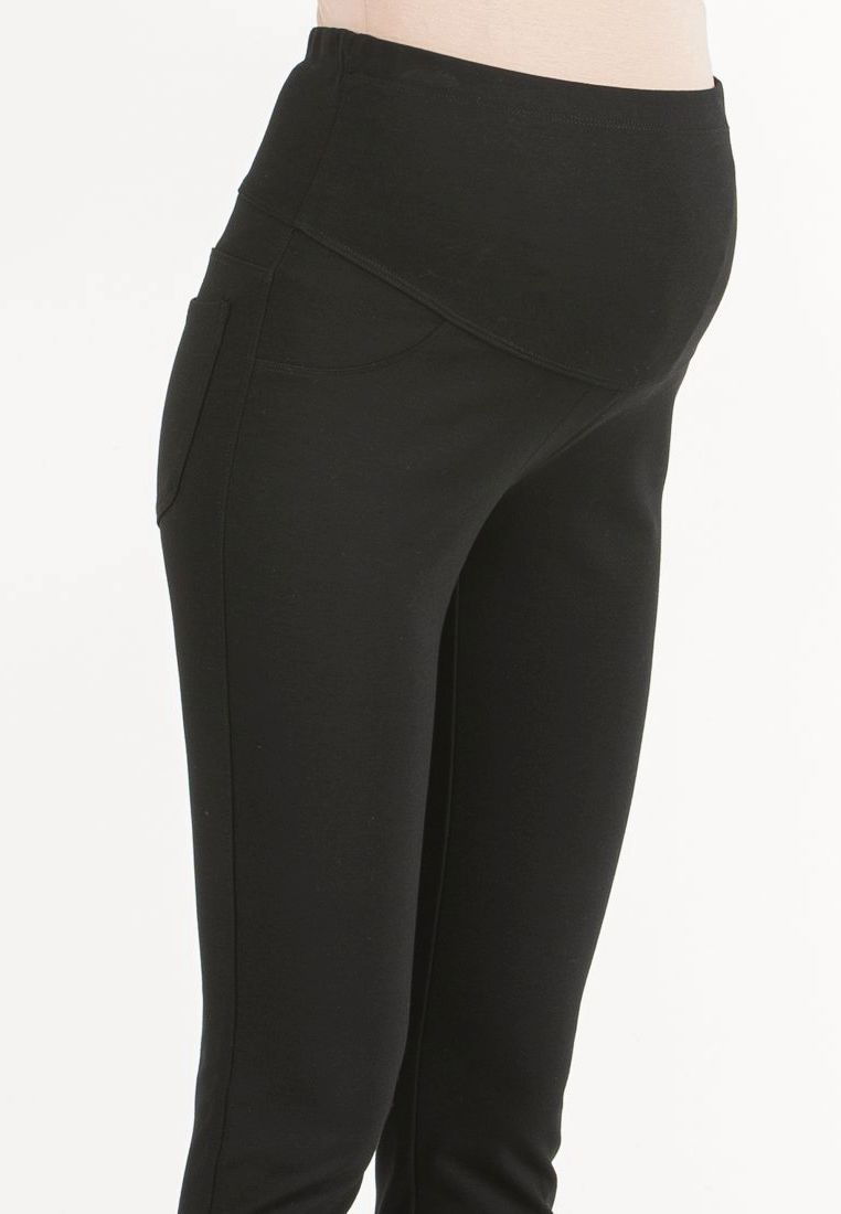 LUNA - Slim Fit Maternity Trousers in Warm Super-Stretch Ponte di Roma (Black, XS)