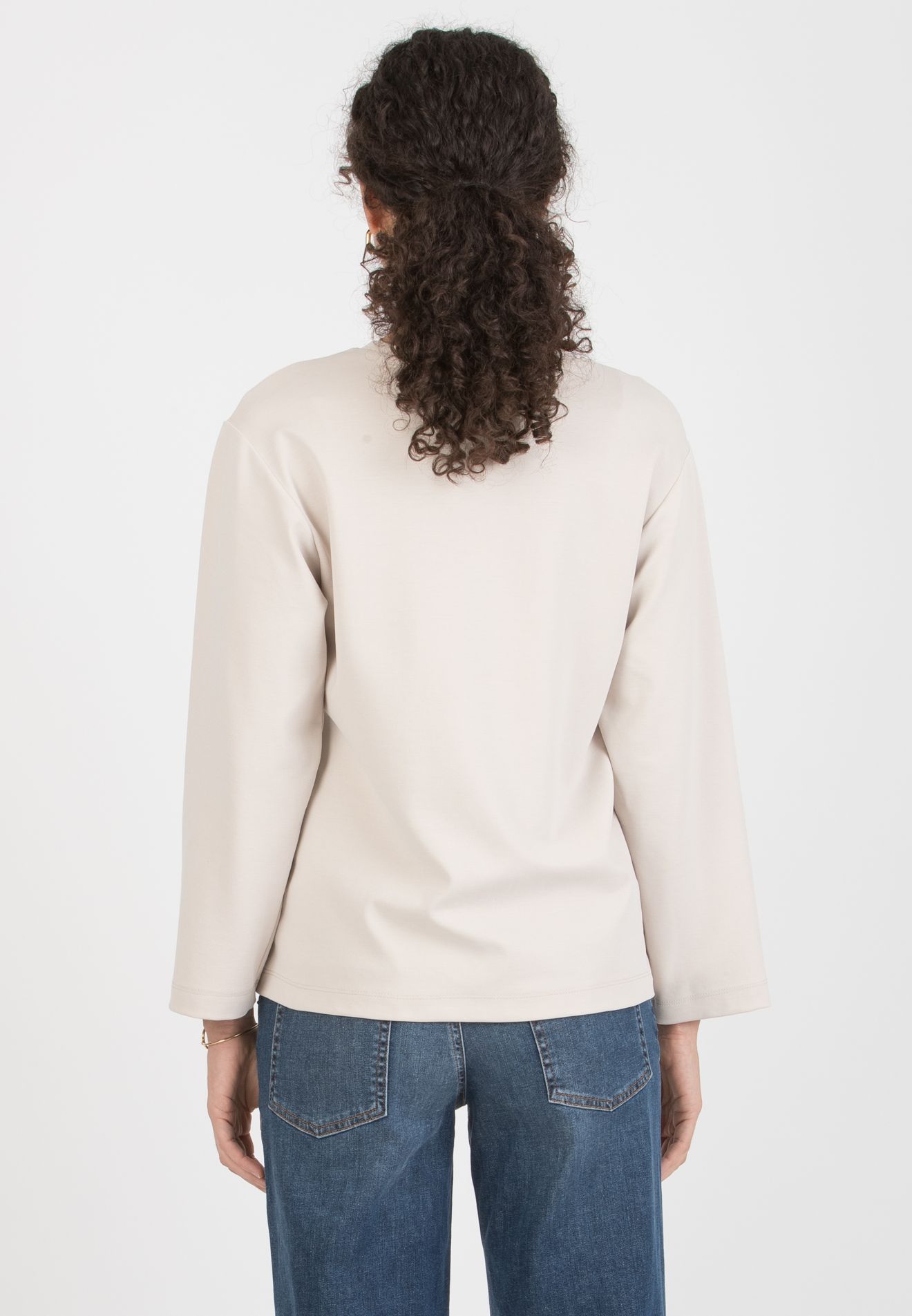 REMY – Maternity Modal Sweatshirt with Ruched Detail (Gesso)