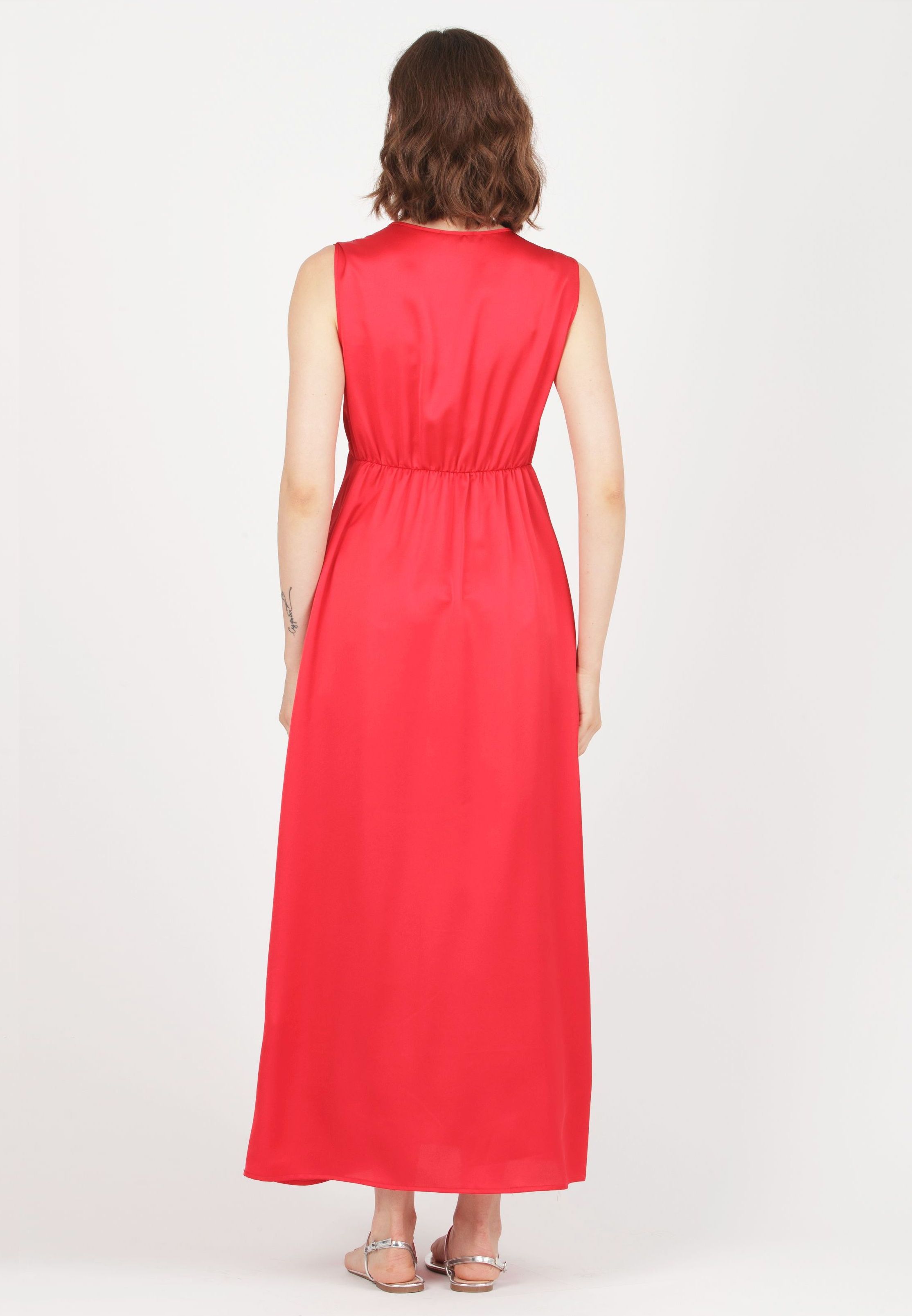 BELEN MAXI - Satin Maternity & Nursing Maxi Dress (Red, XS)