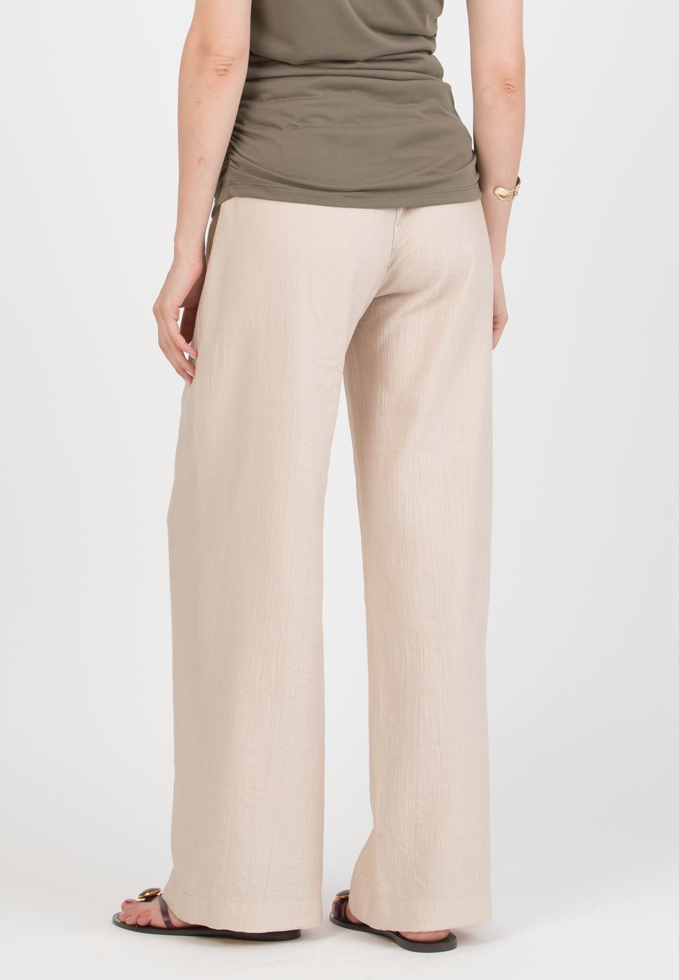 GUENDALINA LG - Maternity Palazzo Trousers in Viscose (Naturale)