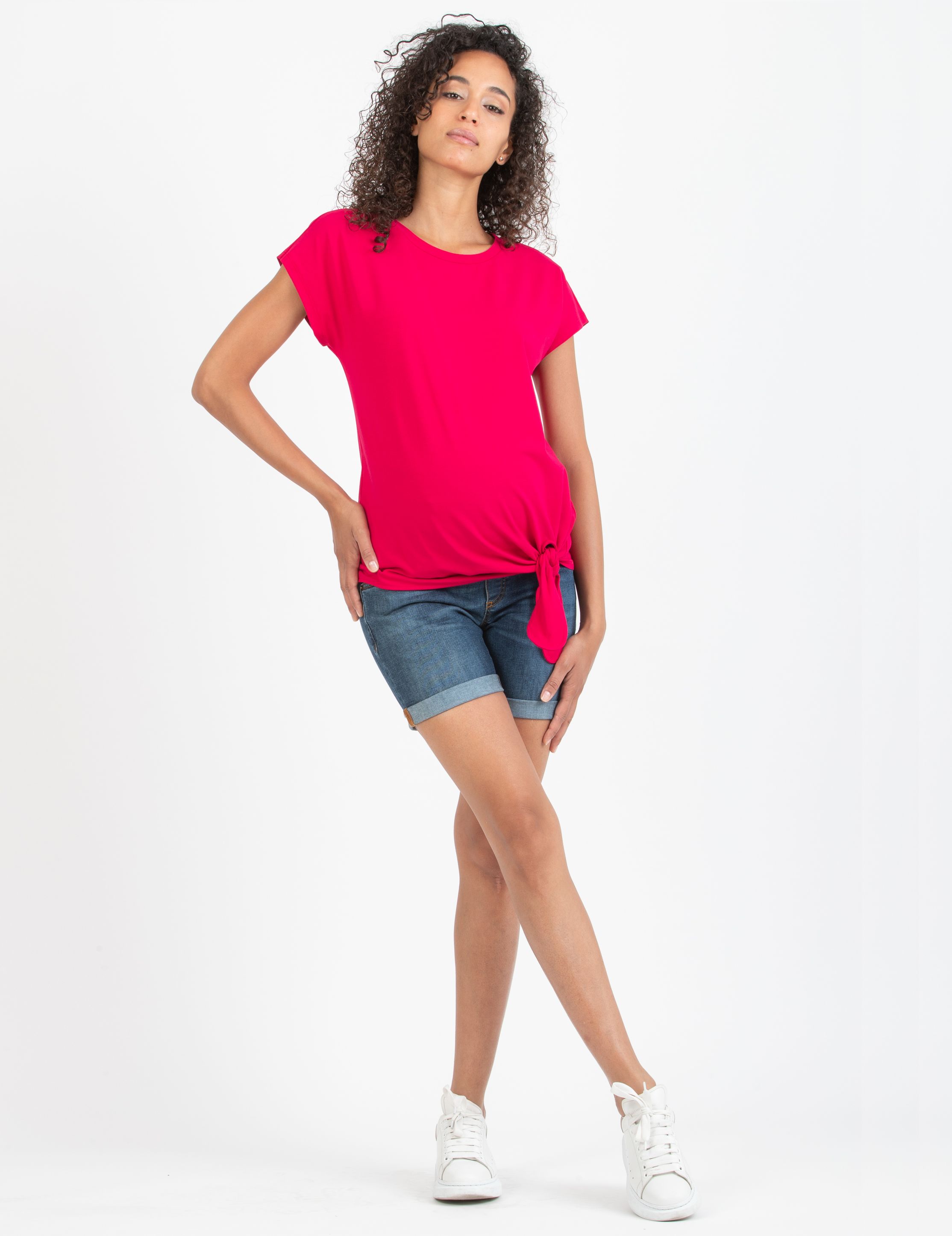 FRIDA - Shorts Maternity Jeans in Stretch Denim (Blu)