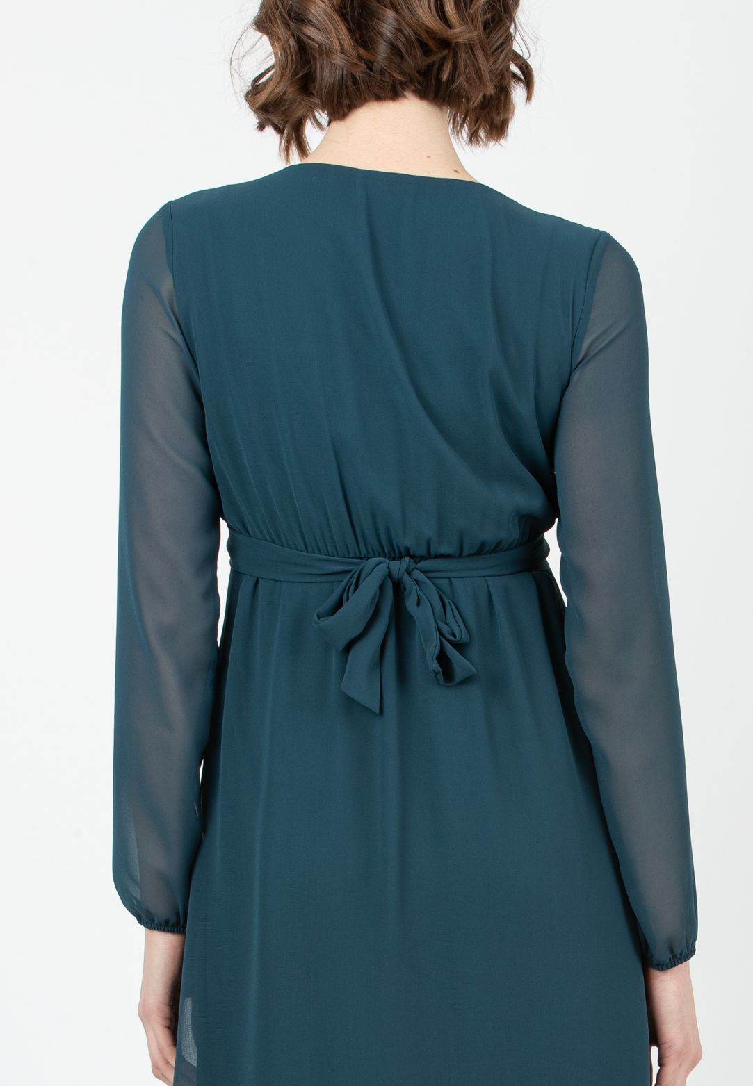 SARA - Abito Premaman & Allattamento in Chiffon (Ottanio, XS)