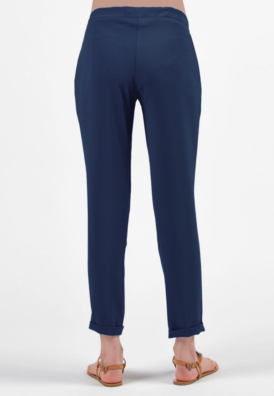 SILVIA - Maternity Jogger Trousers in Crepe (Blue, XS)