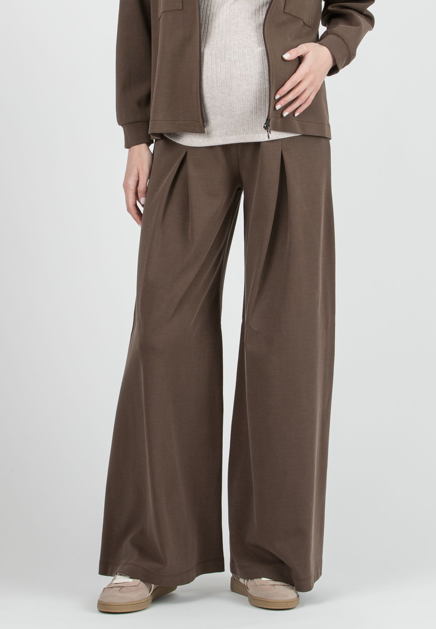 JAMIE - Maternity Modal Trousers with Box Pleats (Nocciola)