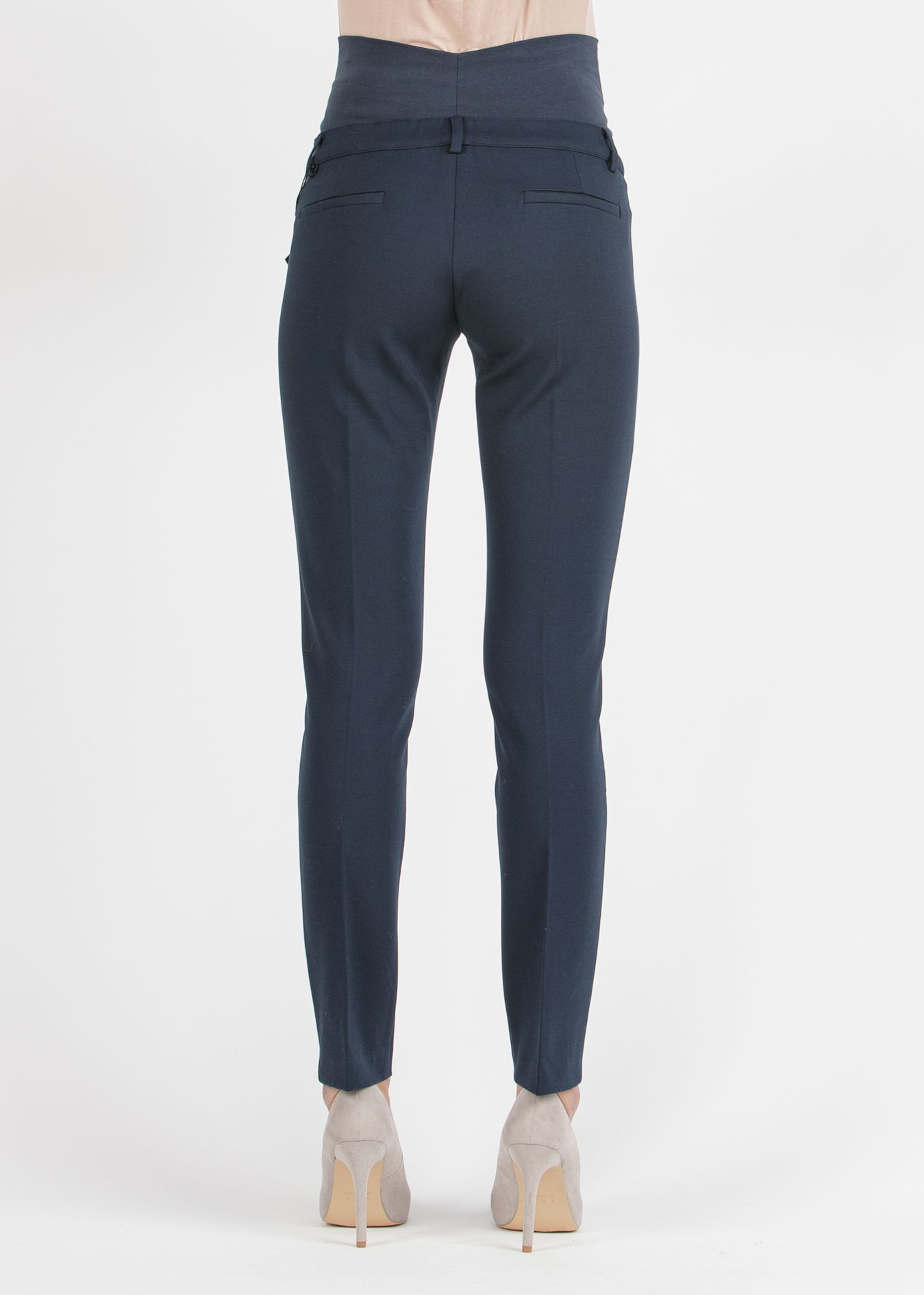 ELISA - Pantalone Premaman a Sigaretta in Punto Milano Invernale (Blu, XXS)