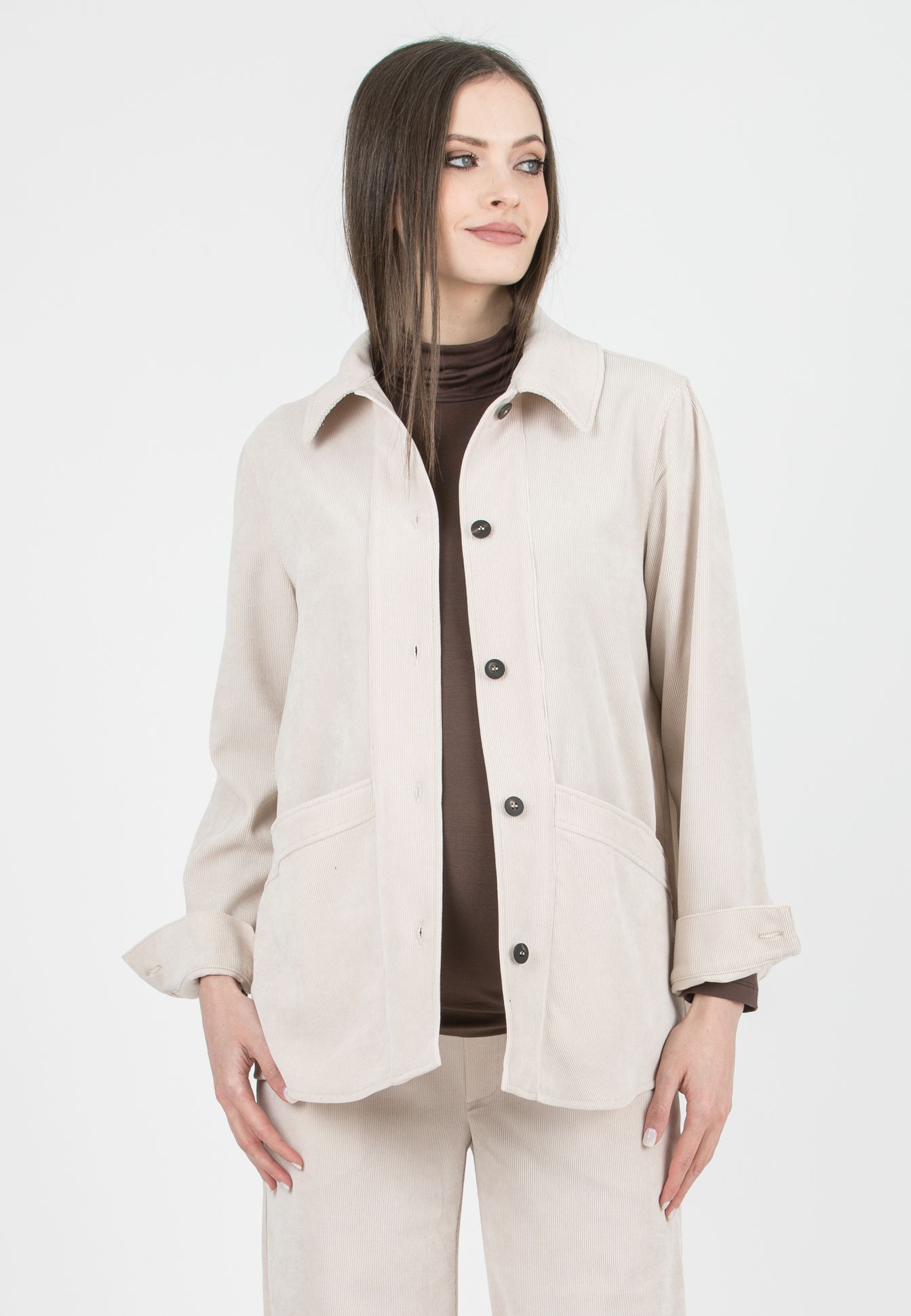 ELETTRA – Maternity Jacket in Velvet (Naturale)
