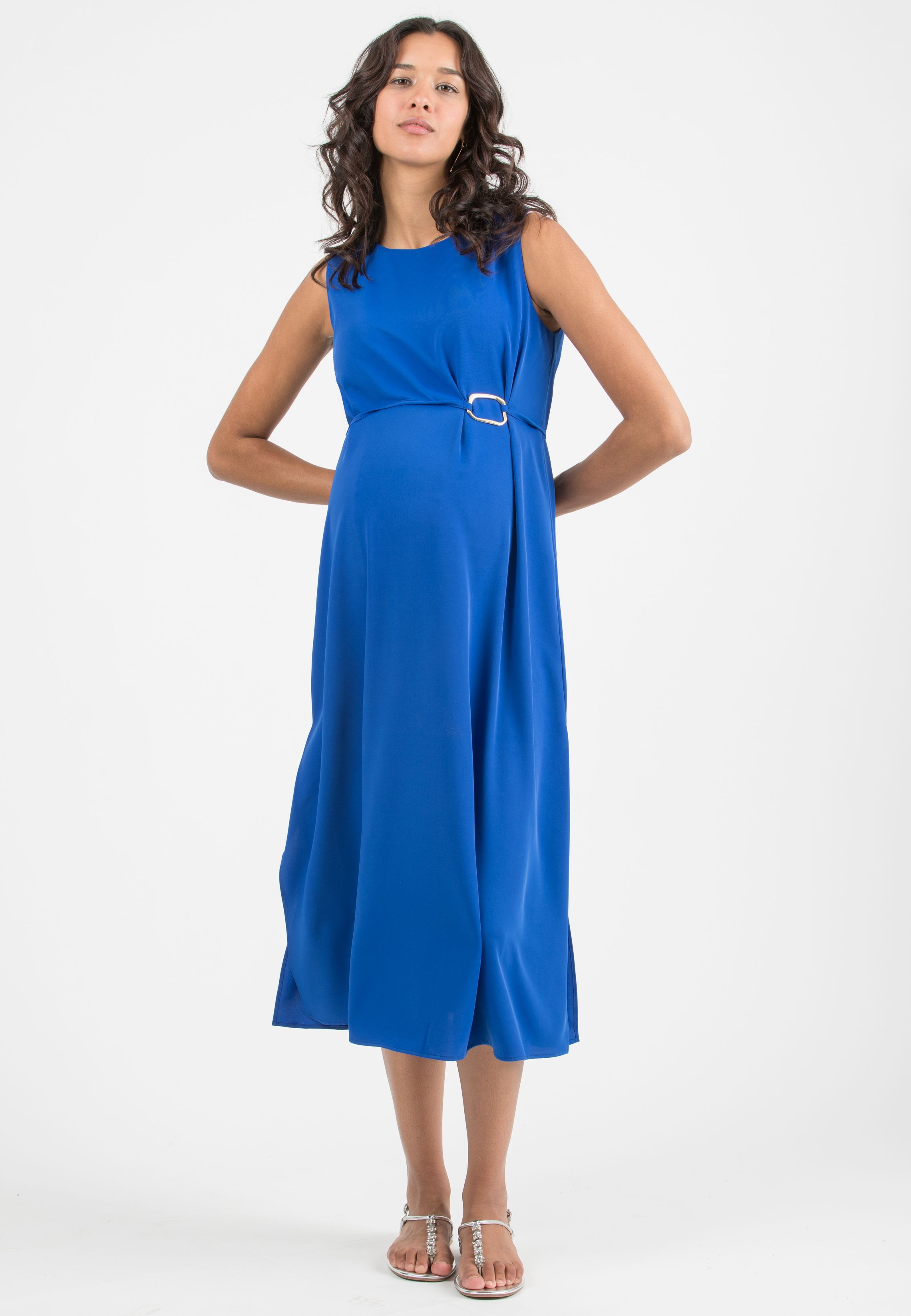 COSIMA - Abito Premaman in Cadì con Anello Dorato (Blu Cina, XS)