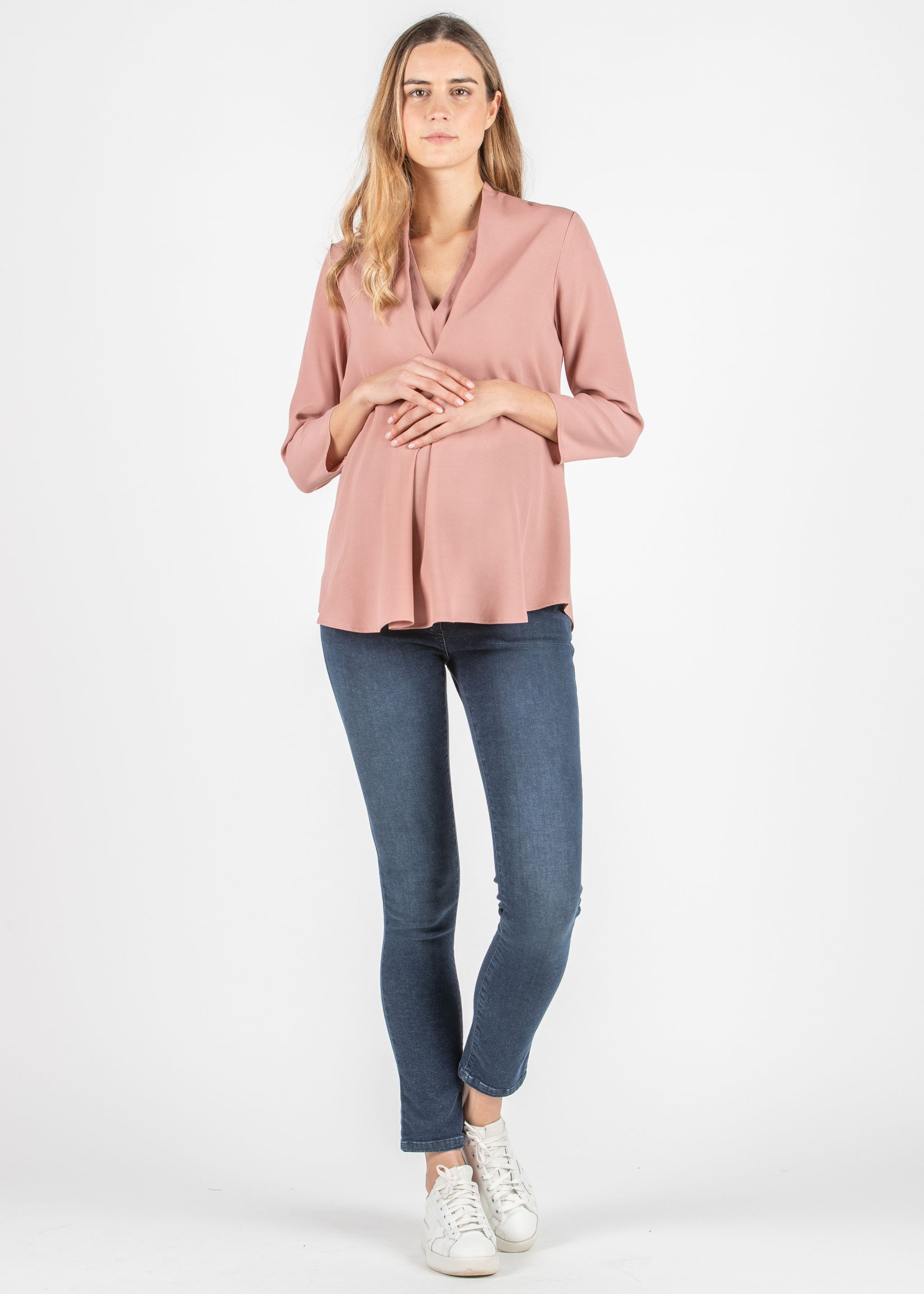 LUCE - Skinny Maternity Jeans in Super-Stretch Denim (Blue, XS)
