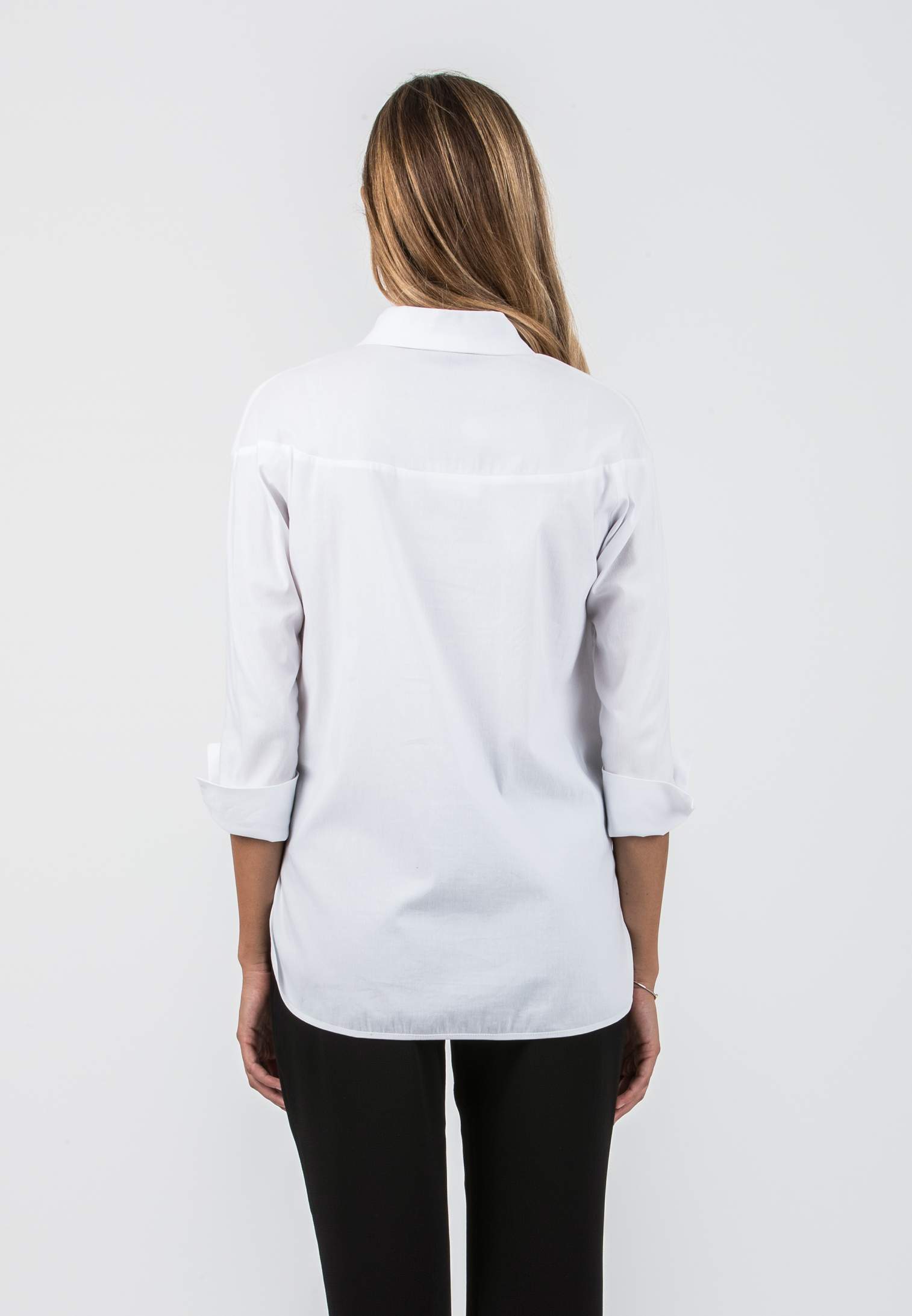 BEATRICE - Camicia Premaman & Allattamento con Orli Tondeggianti (Bianco, XS)
