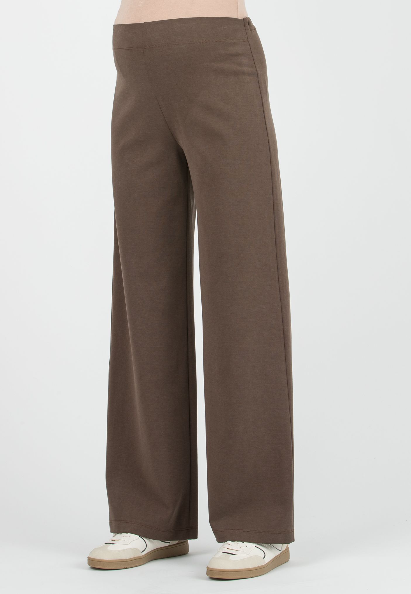 KIMBERLY M – Straight Maternity Trousers in Modal Ponte Fabric (Nocciola)