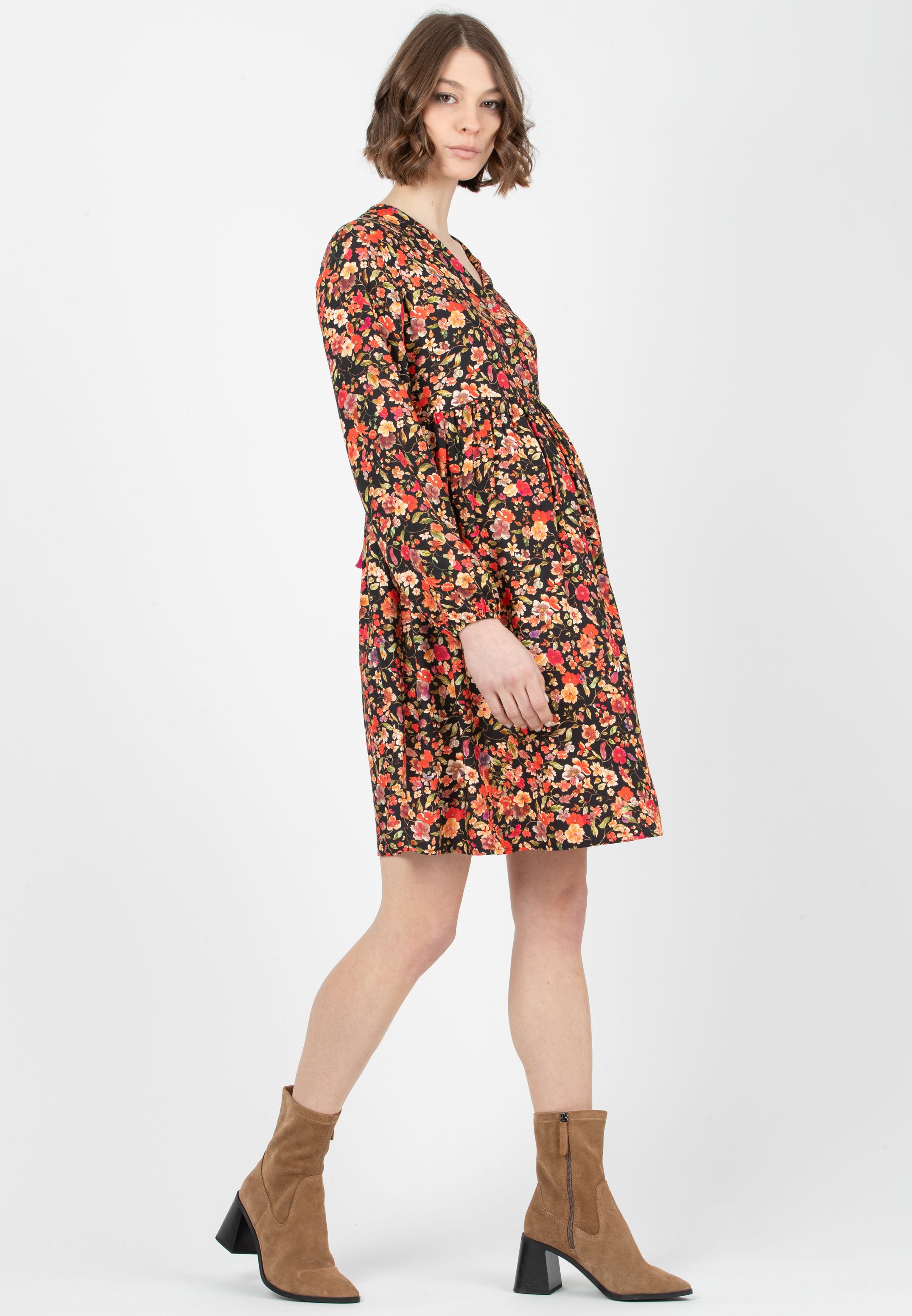 CHLOE M/L - Abito Premaman & Allattamento con Bottoncini Frontali (Nero, XS)