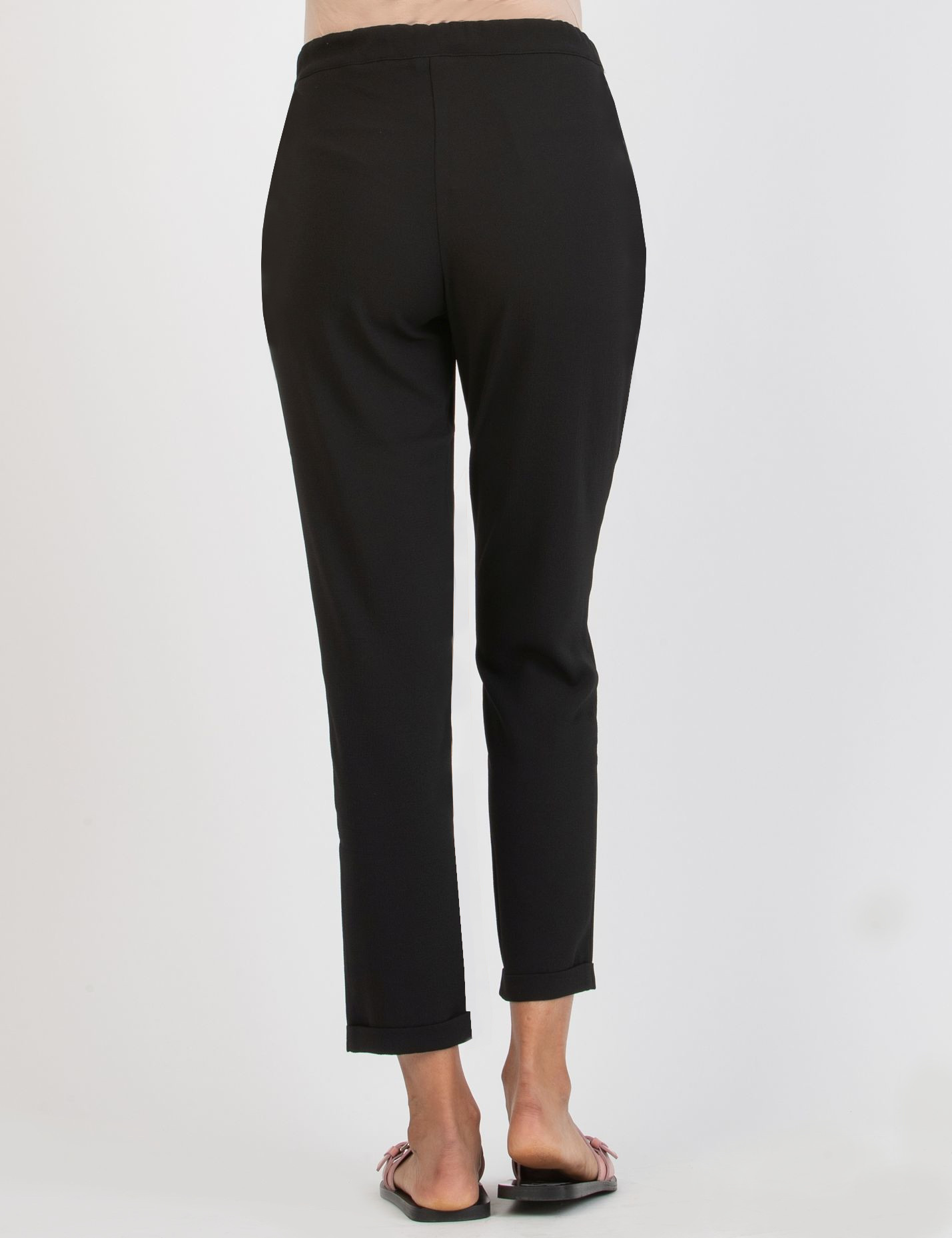 SILVIA - Pantalone Premaman Jogger in Crêpe (Nero, XS)