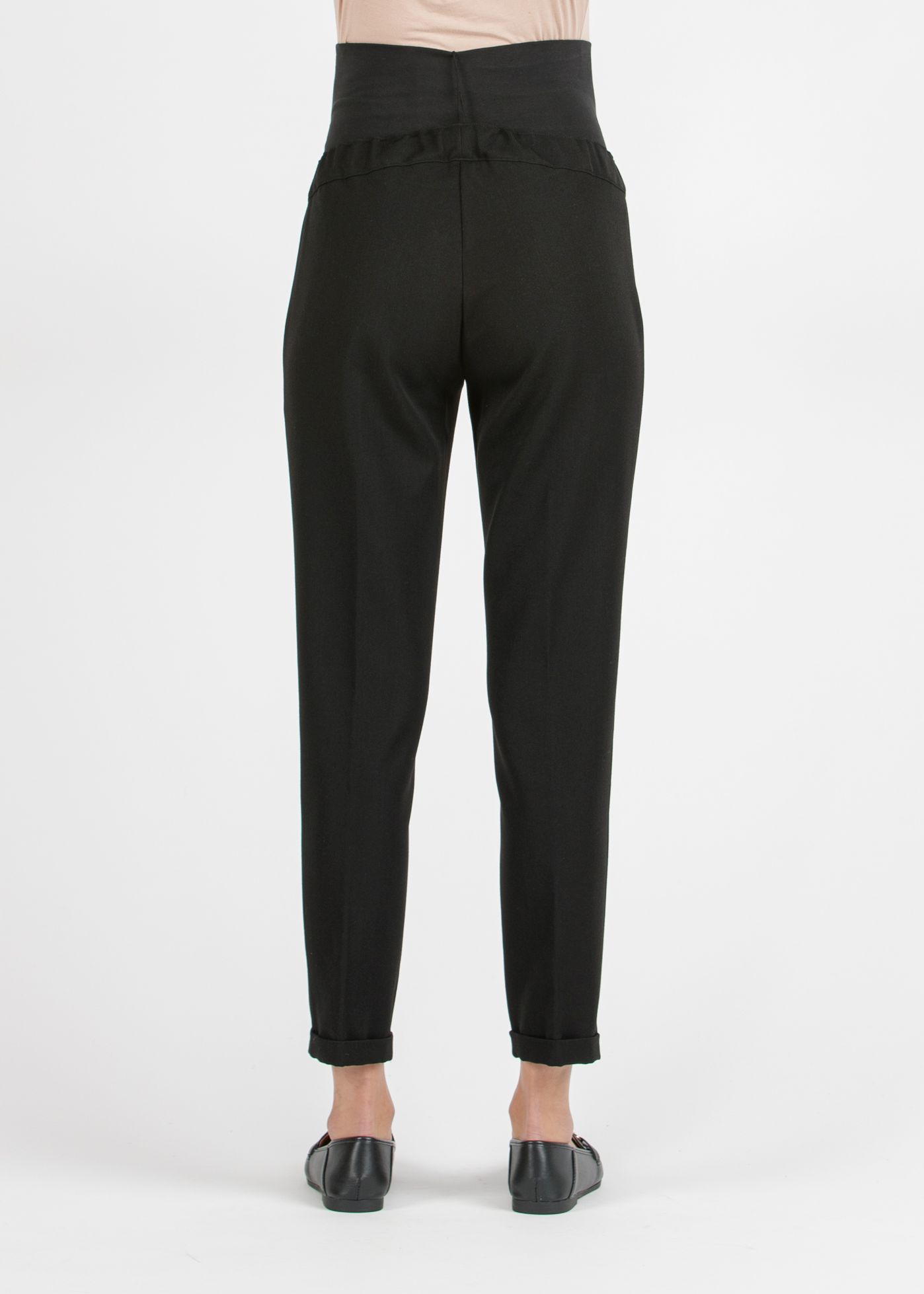 CAROLA - Pantalone Premaman Relax Fit In Gabardina (Nero, XS)