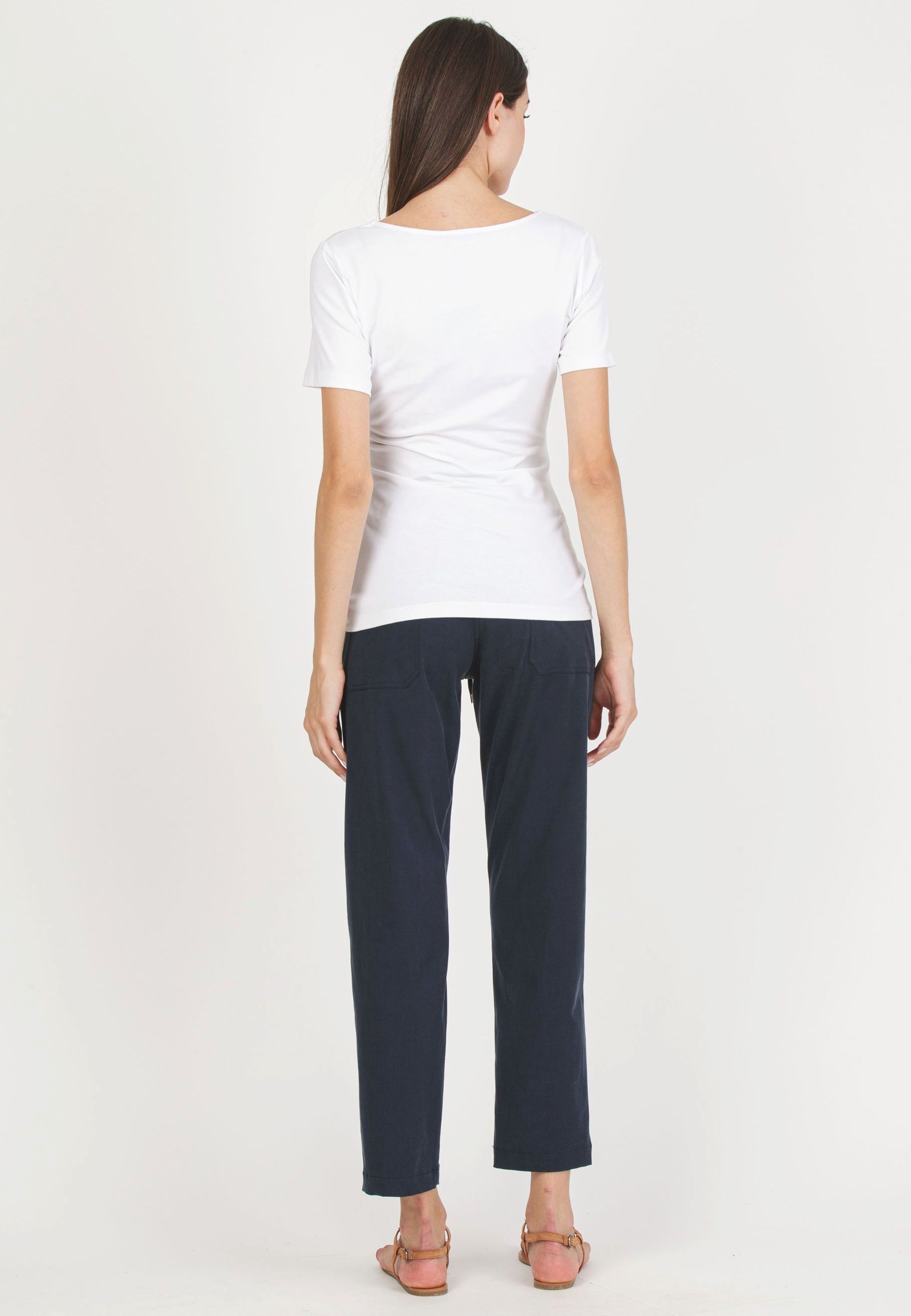 STEPH - Maternity Trousers in Soft Tencel Gabardine (Blue, XS)