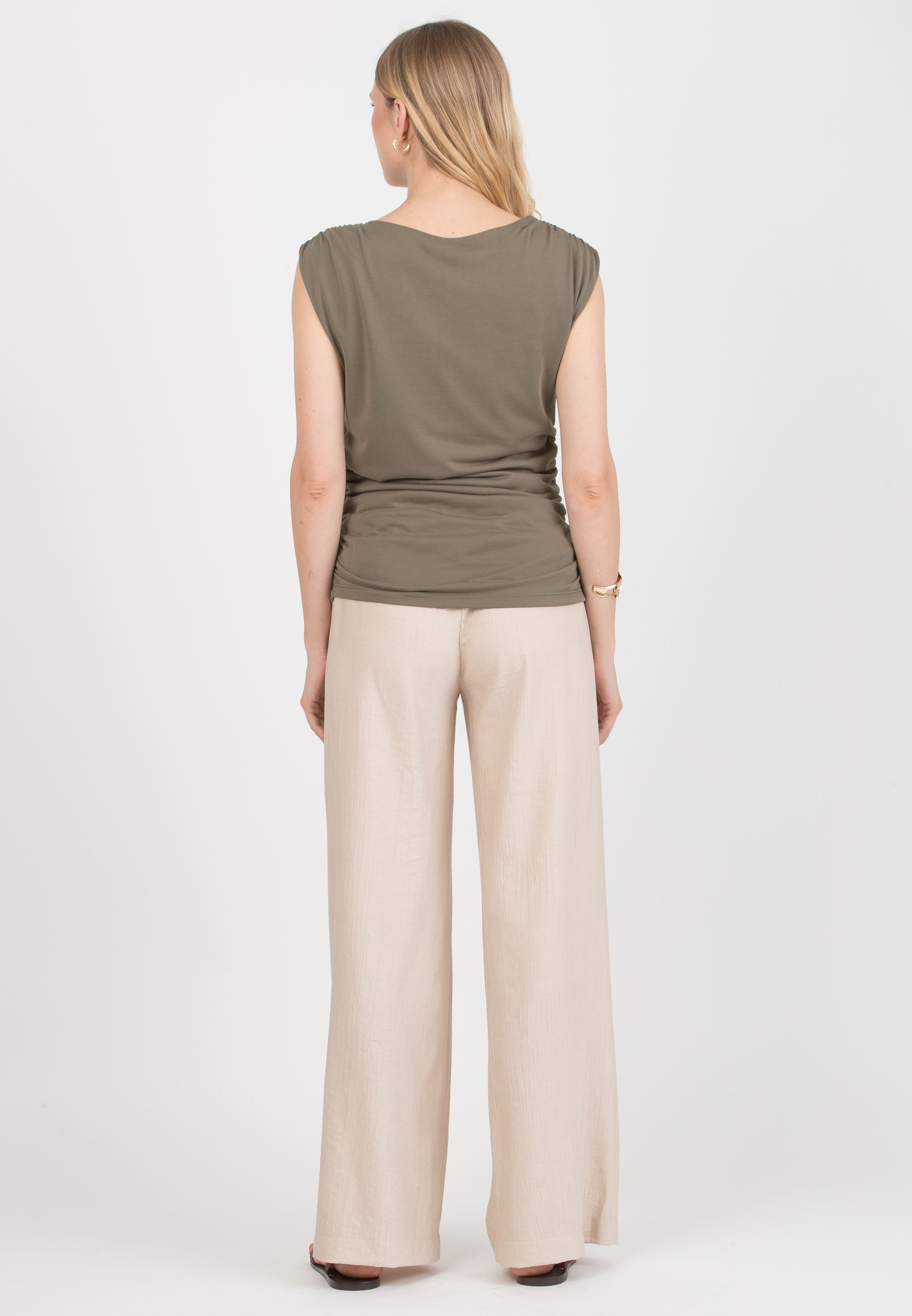 GUENDALINA LG - Maternity Palazzo Trousers in Viscose (Naturale)