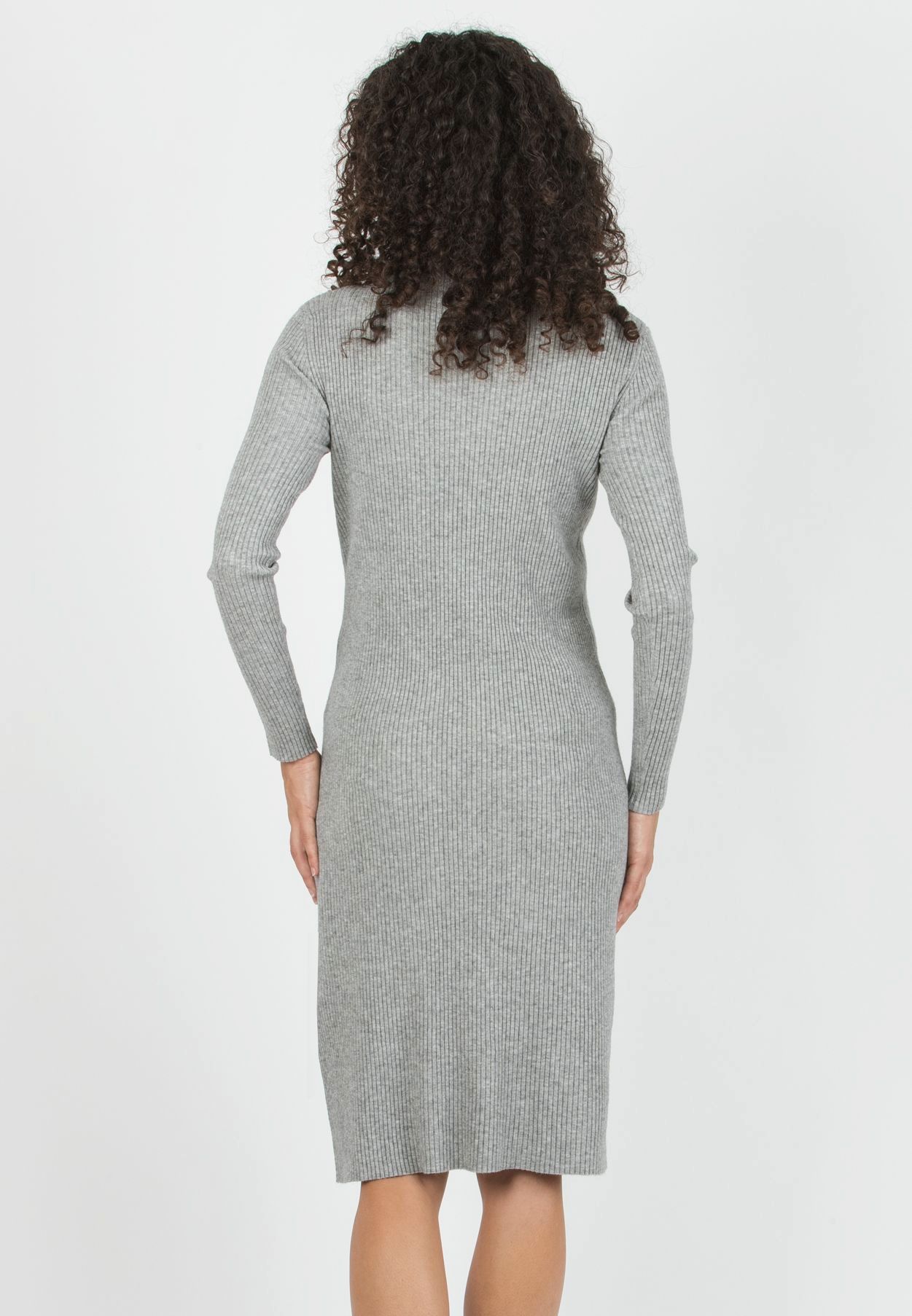 CELESTE - Tubino Premaman in Maglia a Costina (Grigio Chiaro)