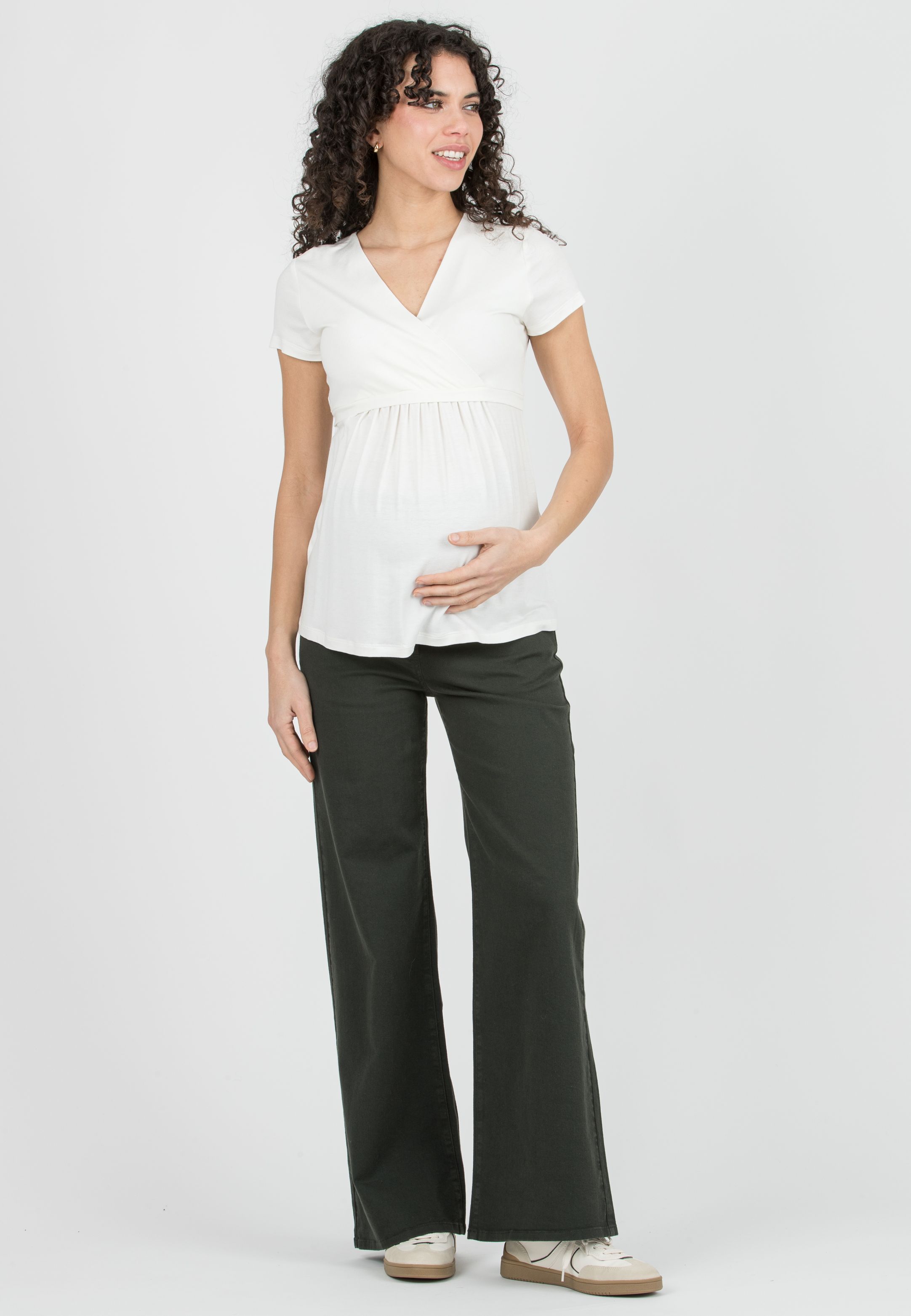 NOAH – Maternity Wide-Leg Jeans in Coloured Denim (Verde)