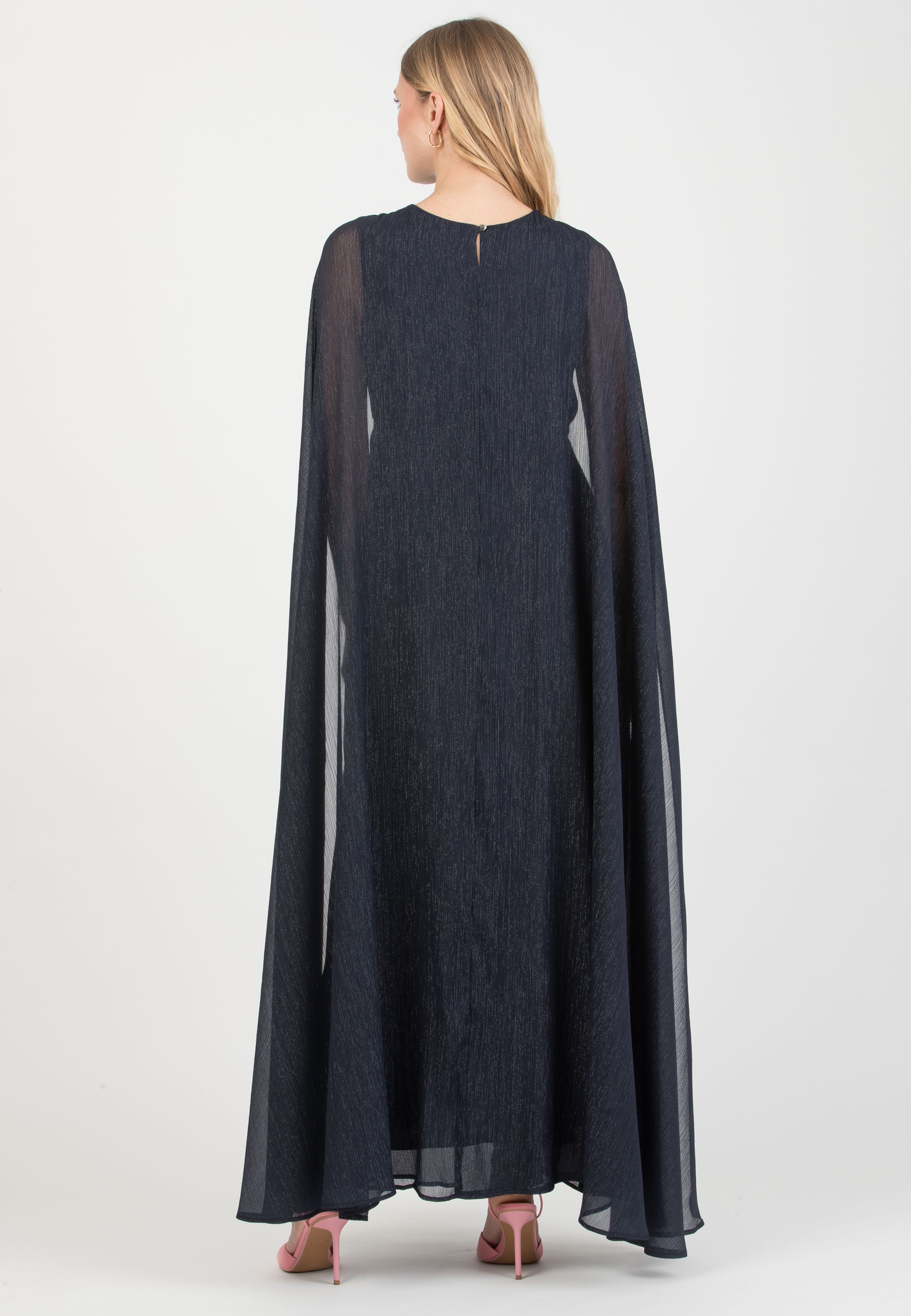 PHOEBE - Abito Premaman Lungo con Mantello (Blu)