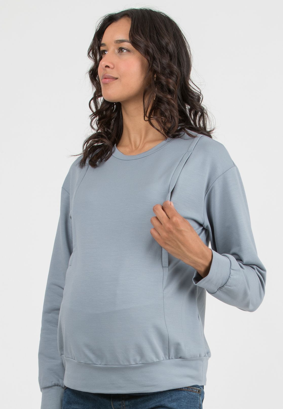 FILIPPA - Felpa Premaman & Allattamento in Bamboo (Avio, XXS)