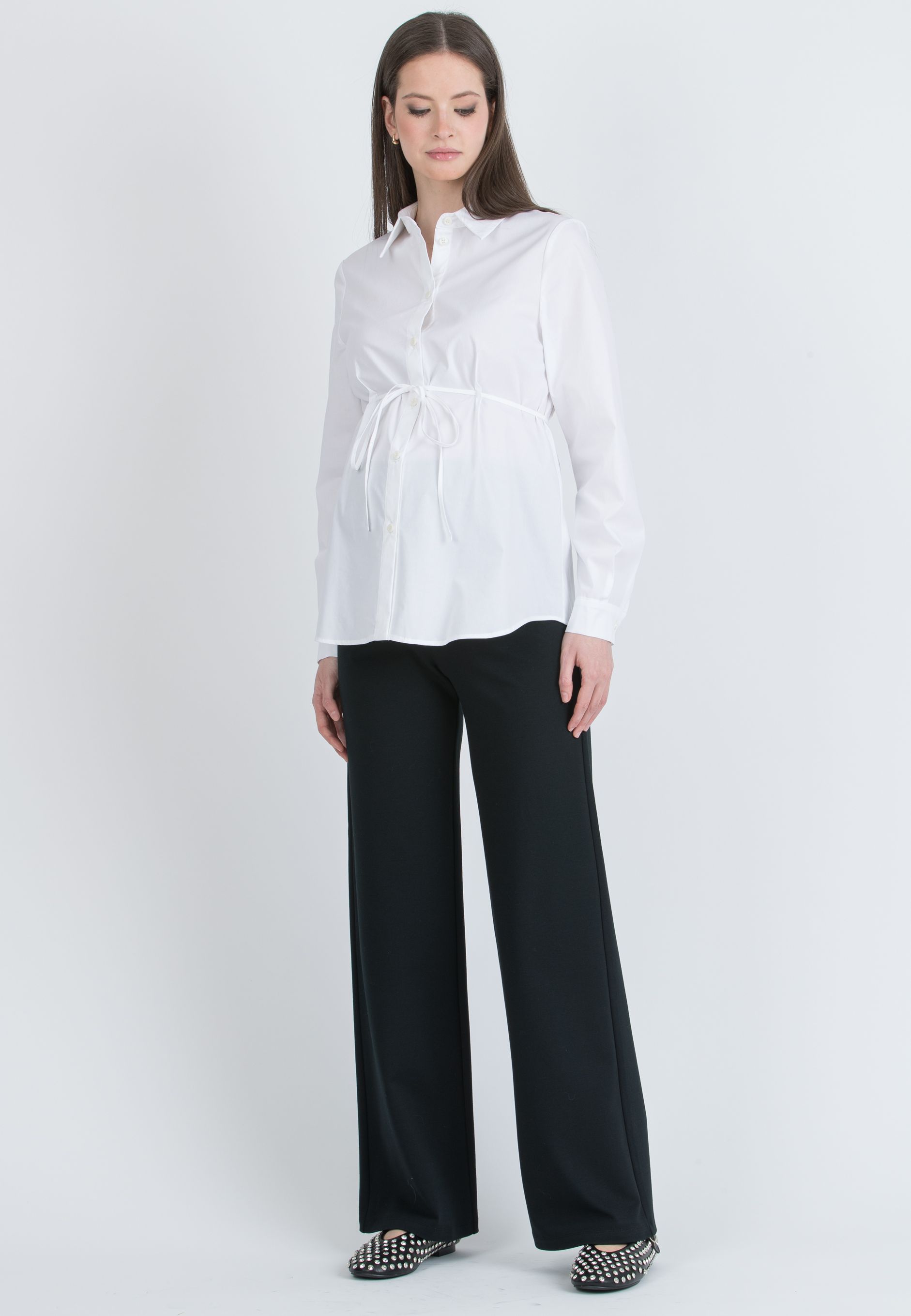 IMMA - Maternity Shirt with Drawstring (Avorio)