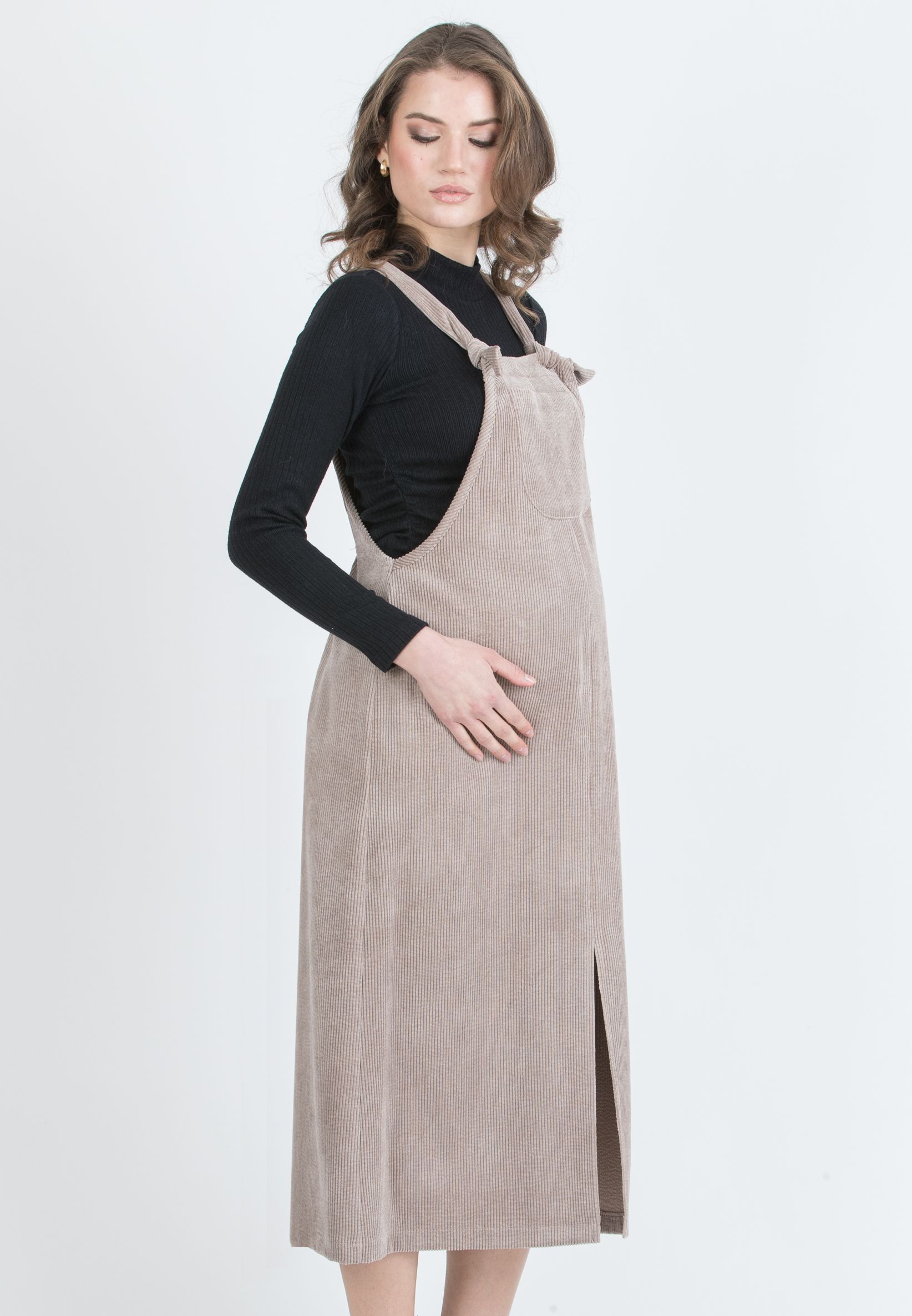 GIORDANA - Maternity Ribbed Turtleneck (Nero)