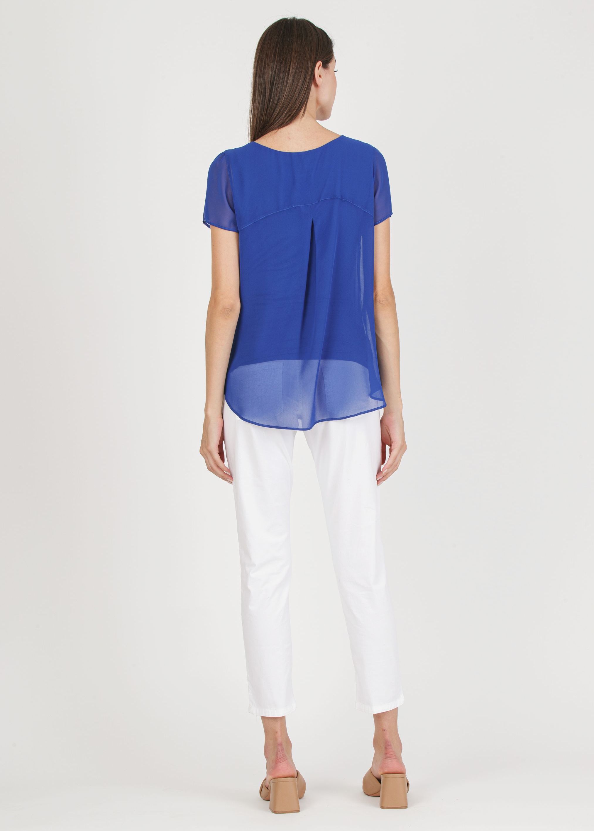 Pantalone Premaman Slim Cropped Mom Fit in Gabardina (Bianco, XS)
