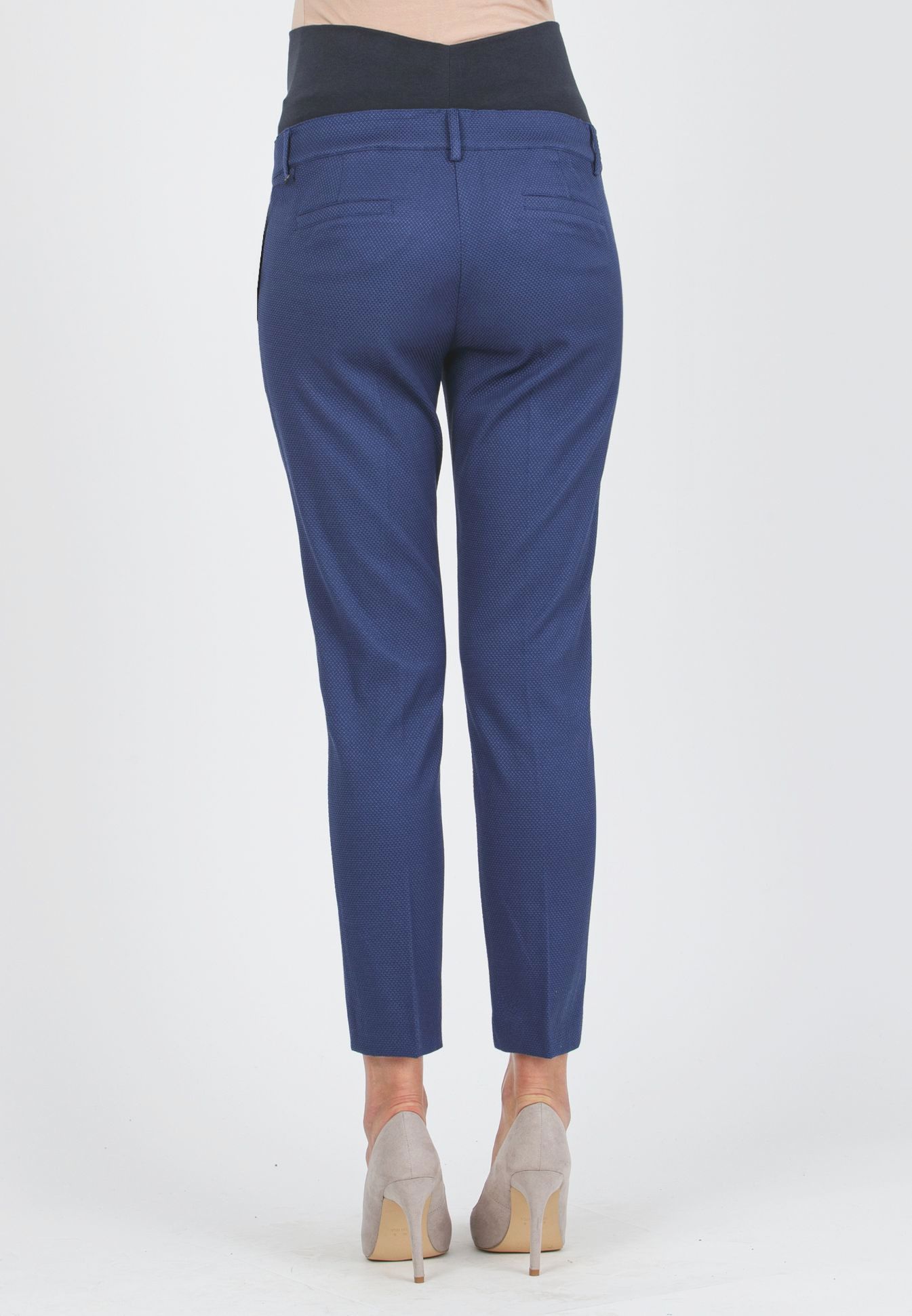 GILDA P - Tailored Maternity Trousers in Pique (Blue, XS)