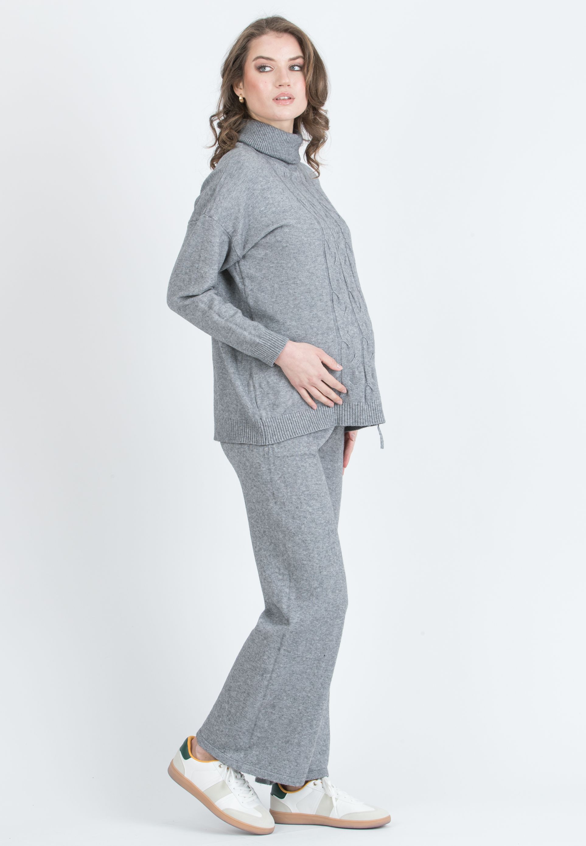 JUDE - Maternity Knitted Co-ord (Grigio Chiaro)