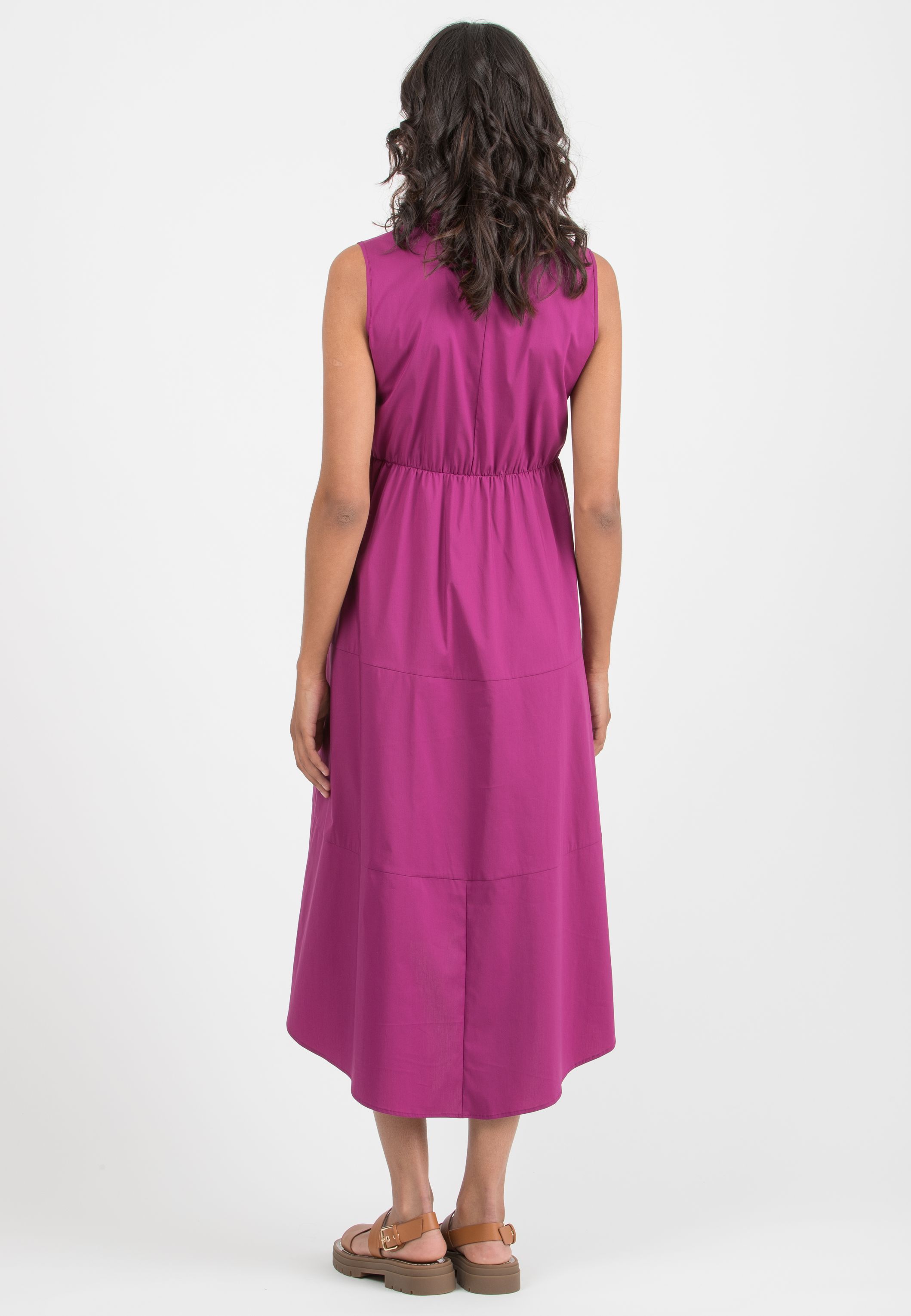FLORENCE MIDI - Abito Premaman Midi in Cotone Stretch con Gonna Svasata (Prugna, XS)