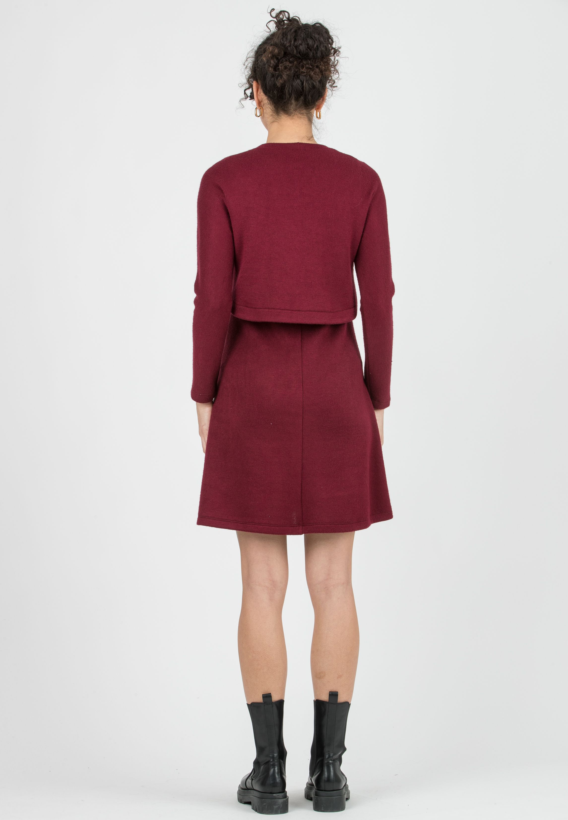 ROSSELLA - Completo Premaman & Allattamento in Maglia 2 Pezzi (Bordeaux, XS)