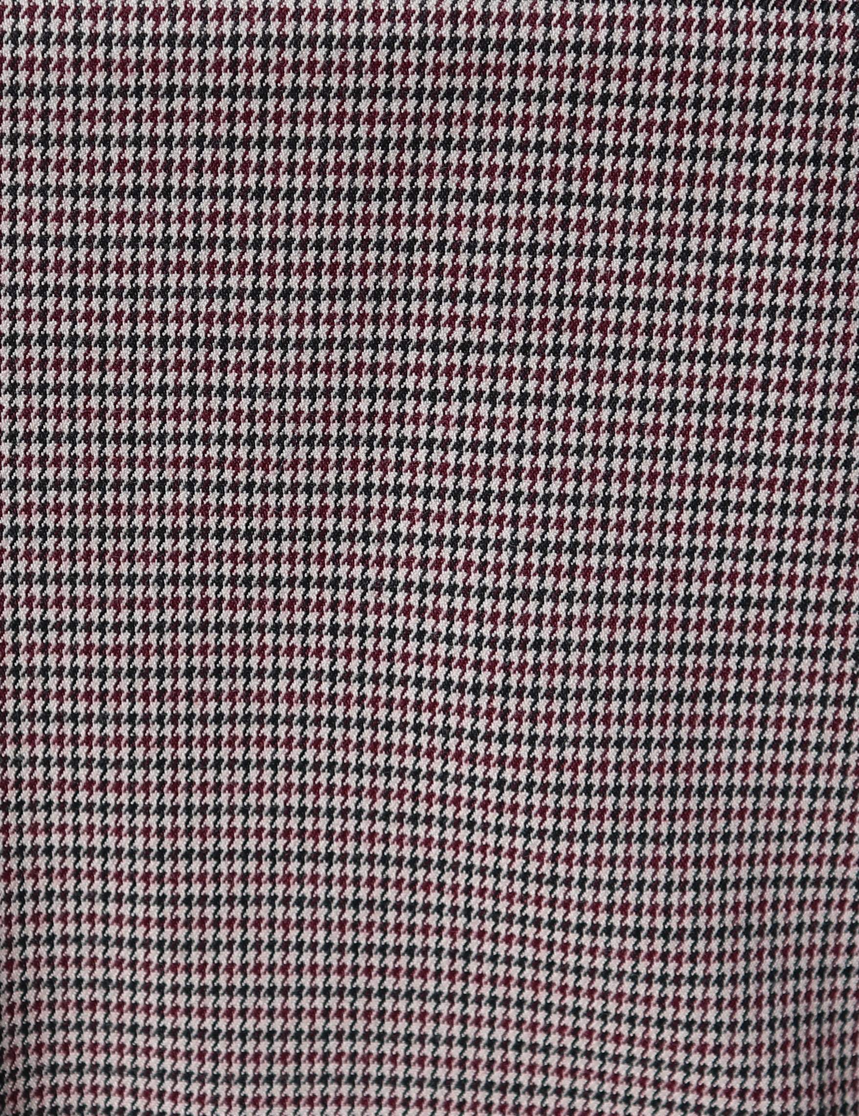 Pantalone Premaman Slim in Jacquard a Quadri con Stampa Pied de Poule (Bordeaux, XS)