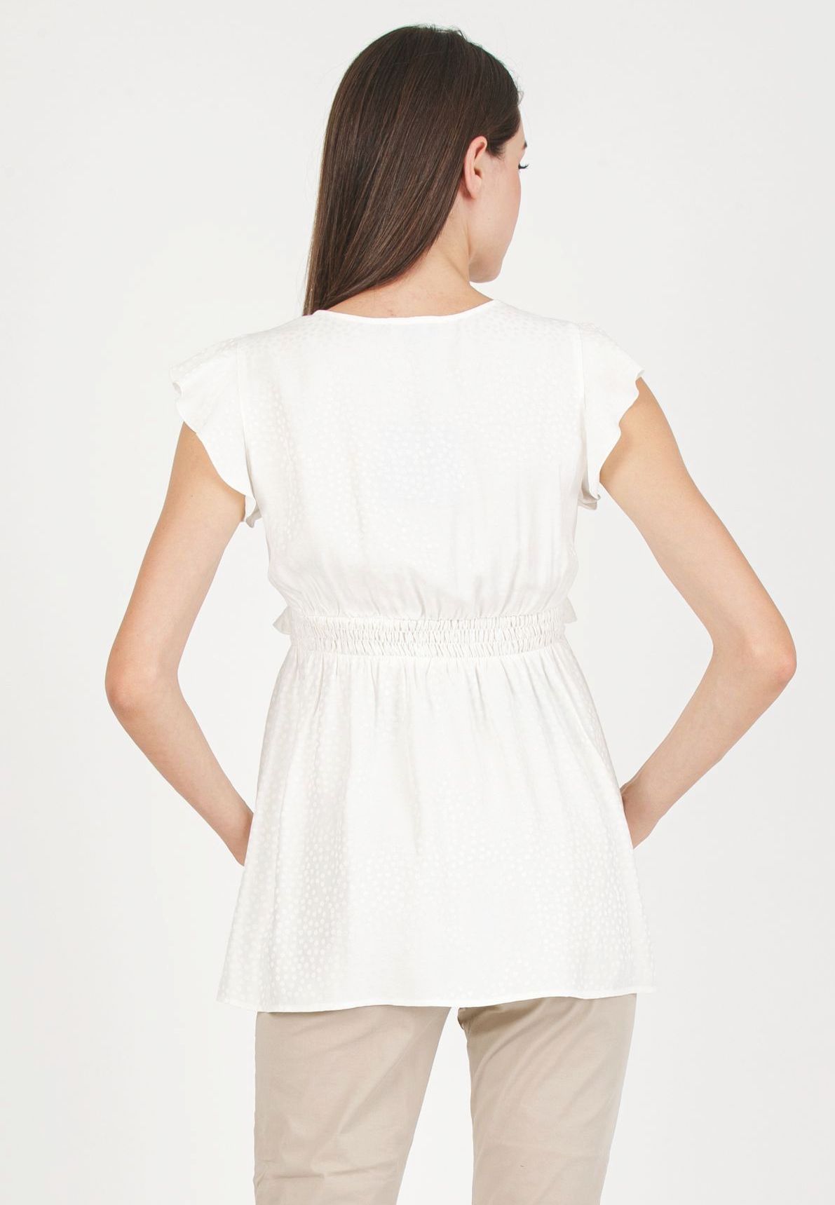 MARIKA M - Top Premaman & Allattamento in Viscosa Jacquard (Bianco Ottico, XS)