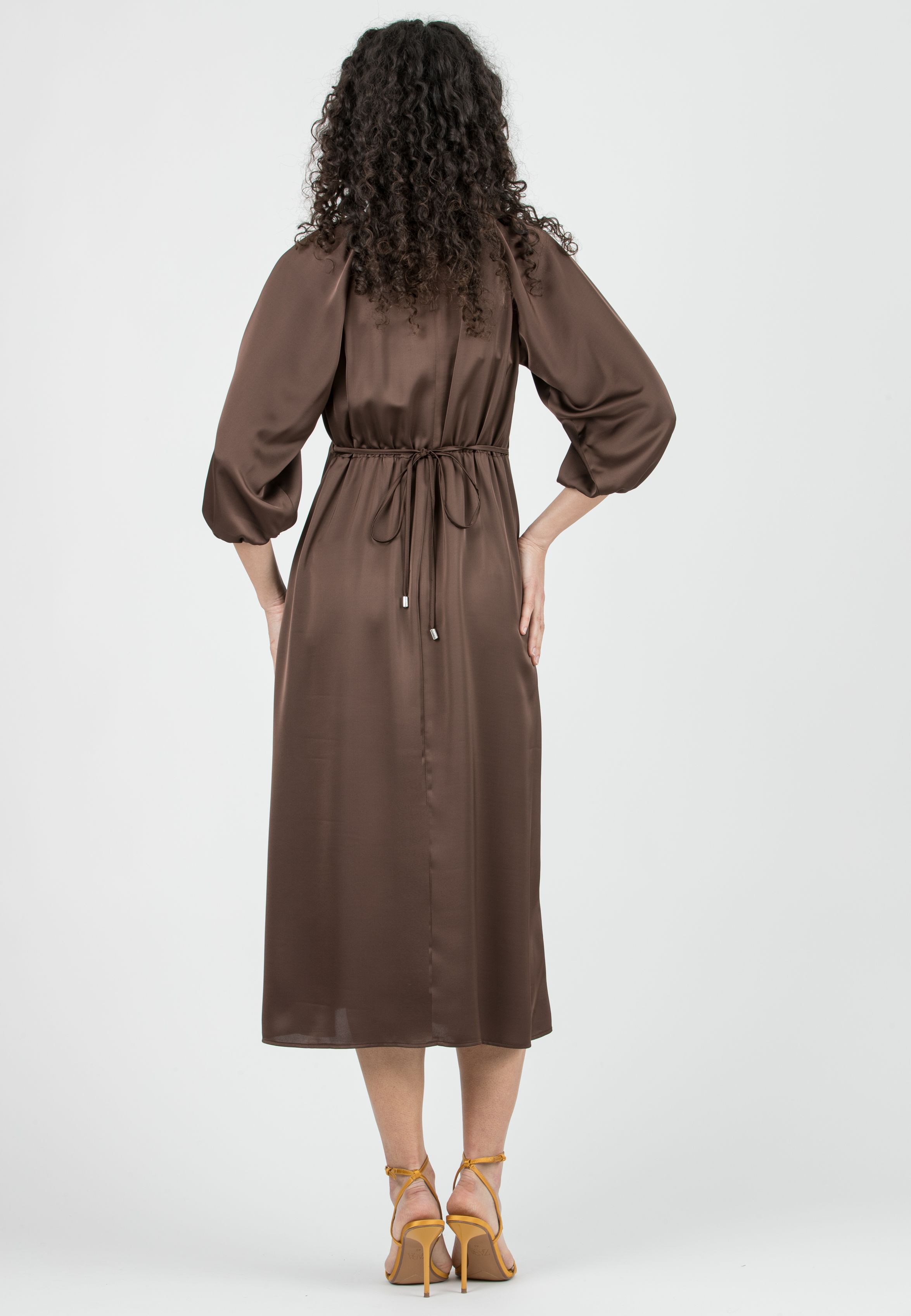 LESLIE - Maternity Midi Dress with Raglan Sleeves (Marrone)