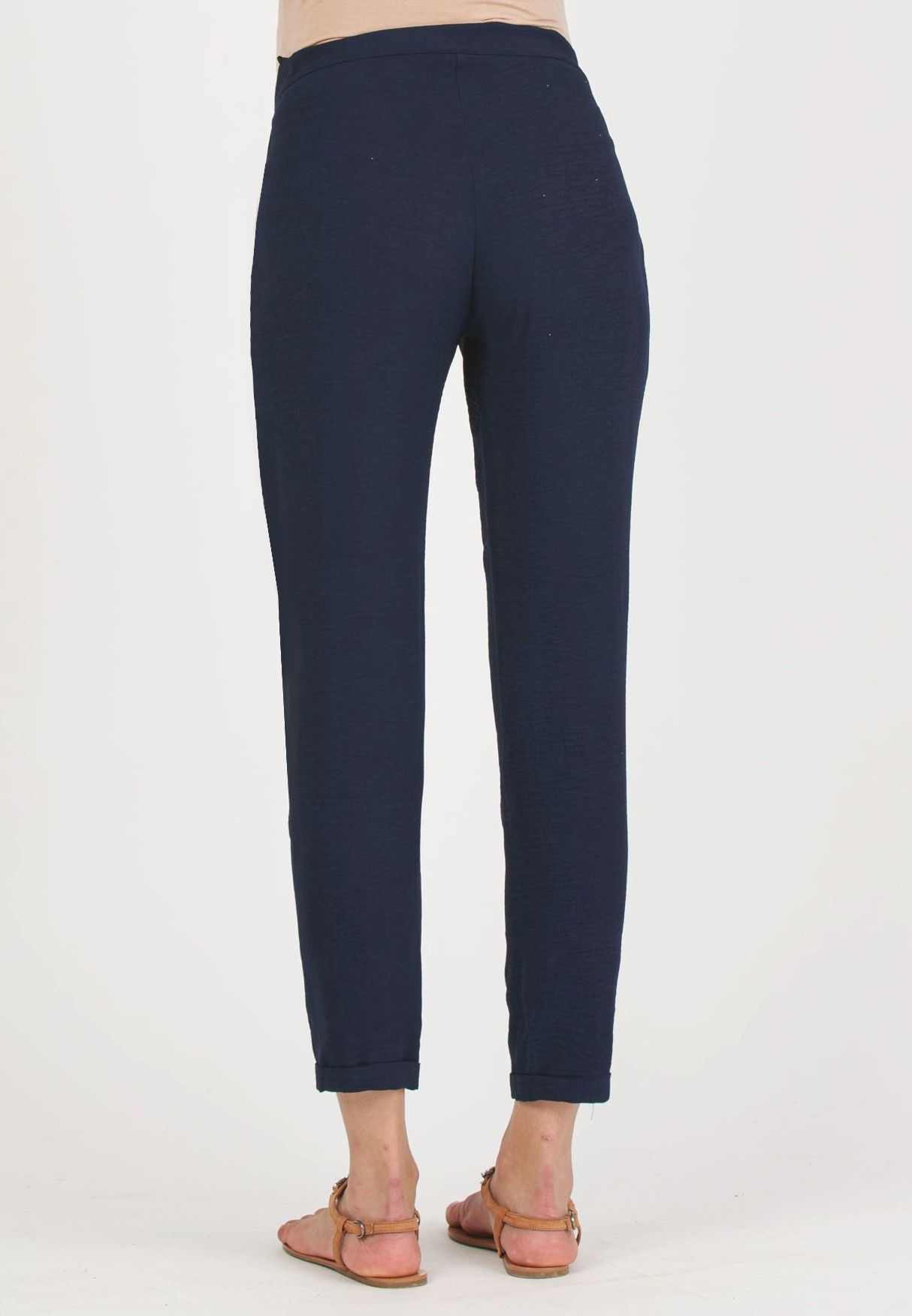 SILVIA F - Pantalone Premaman Jogger in Tela (Blu, XS)