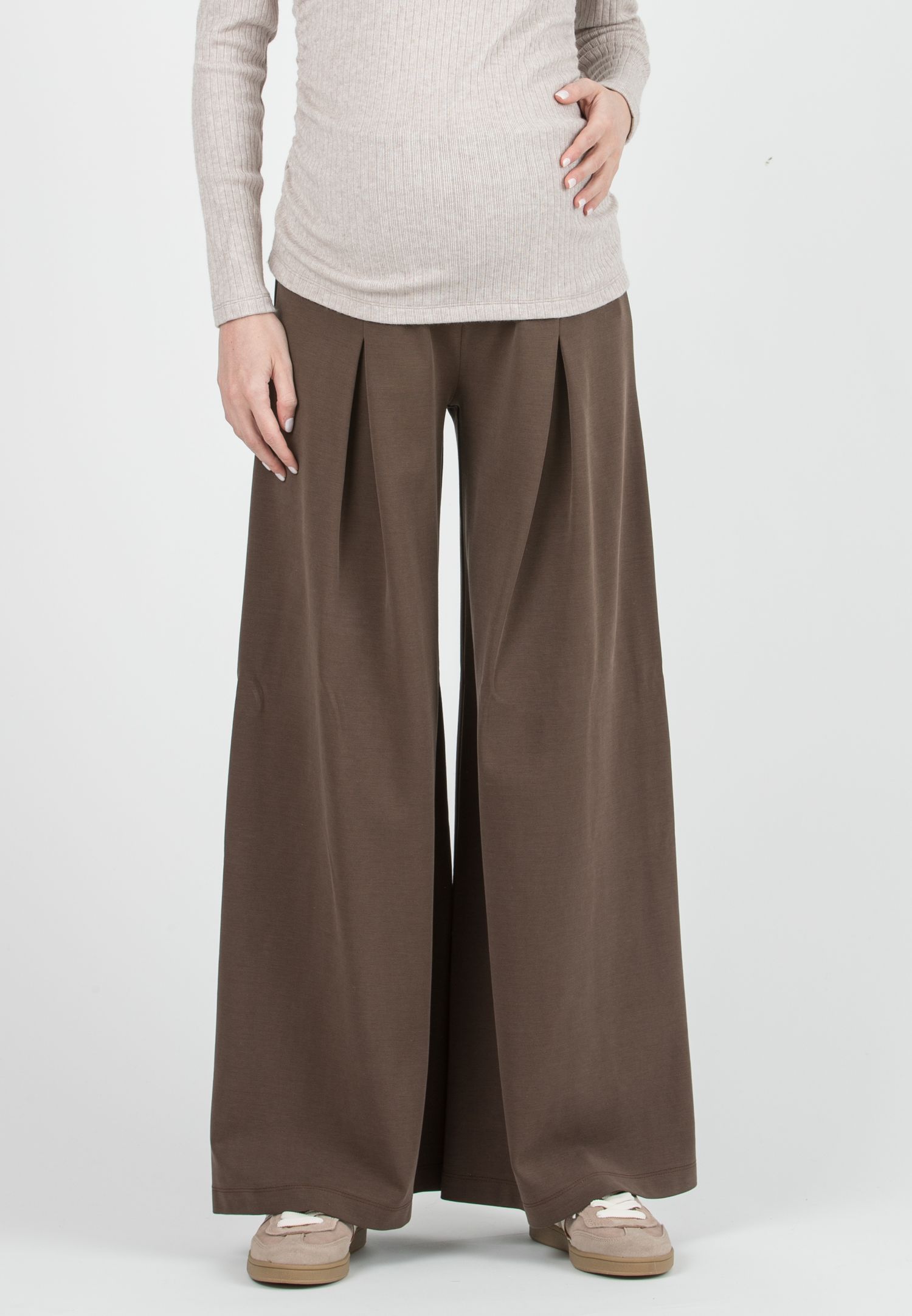 JAMIE - Maternity Modal Trousers with Box Pleats (Nocciola)