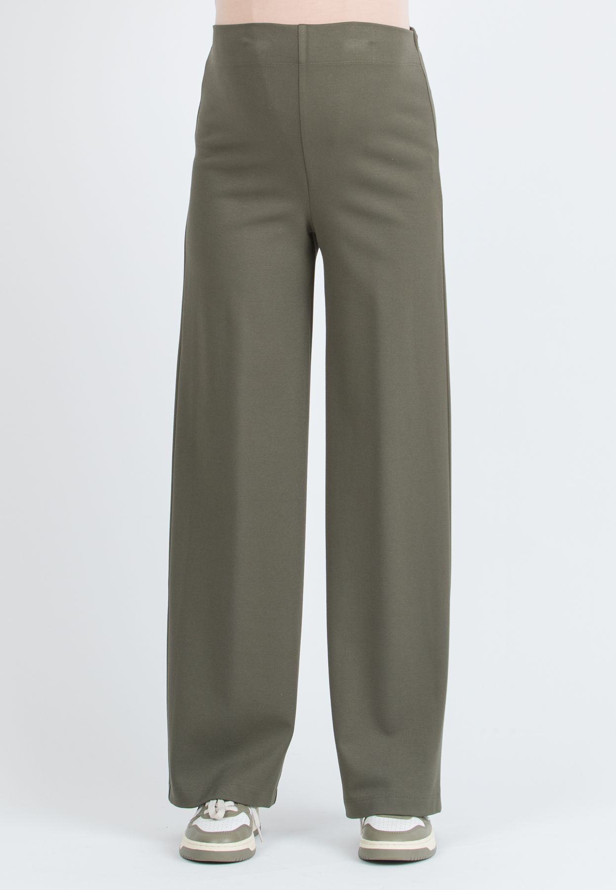 KIMBERLY - Pantalone Premaman in Punto Milano Diagonale (Verde Militare)