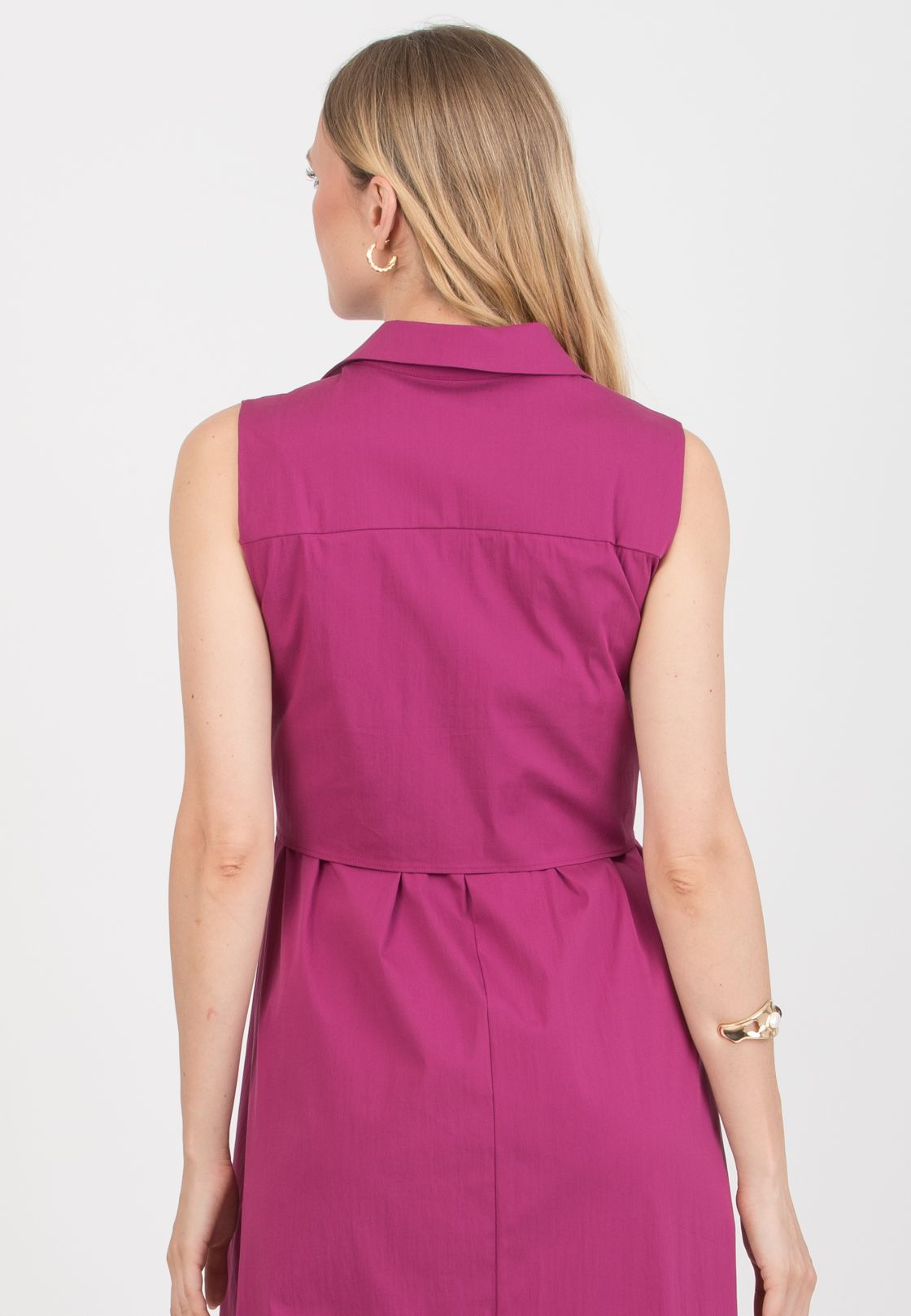 MICHELA – Maternity & Nursing Shirt-Style Dress (Plum, XS)