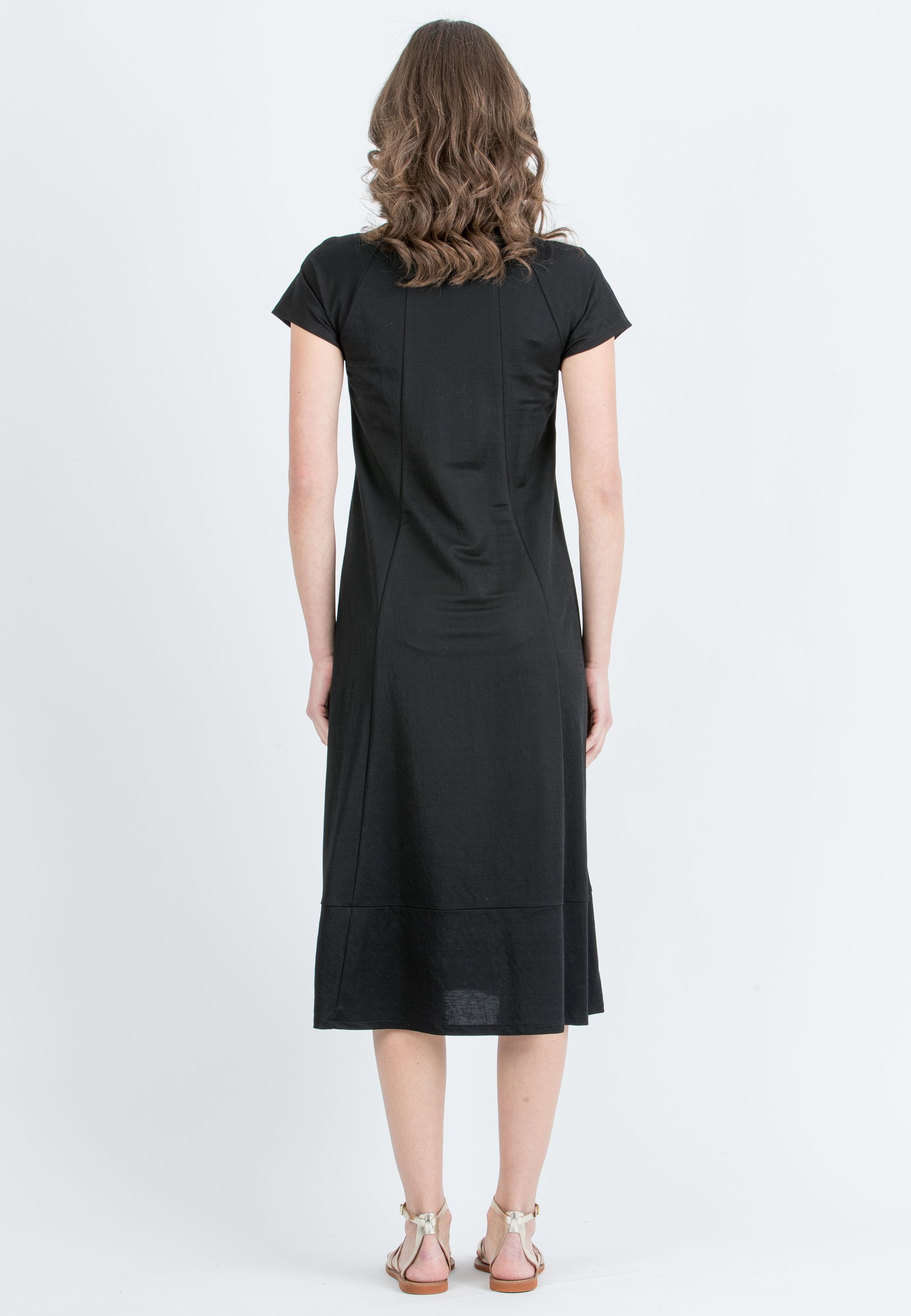 LICIA MIDI - Abito Midi Premaman & Allattamento in Viscosa (Nero, XS)