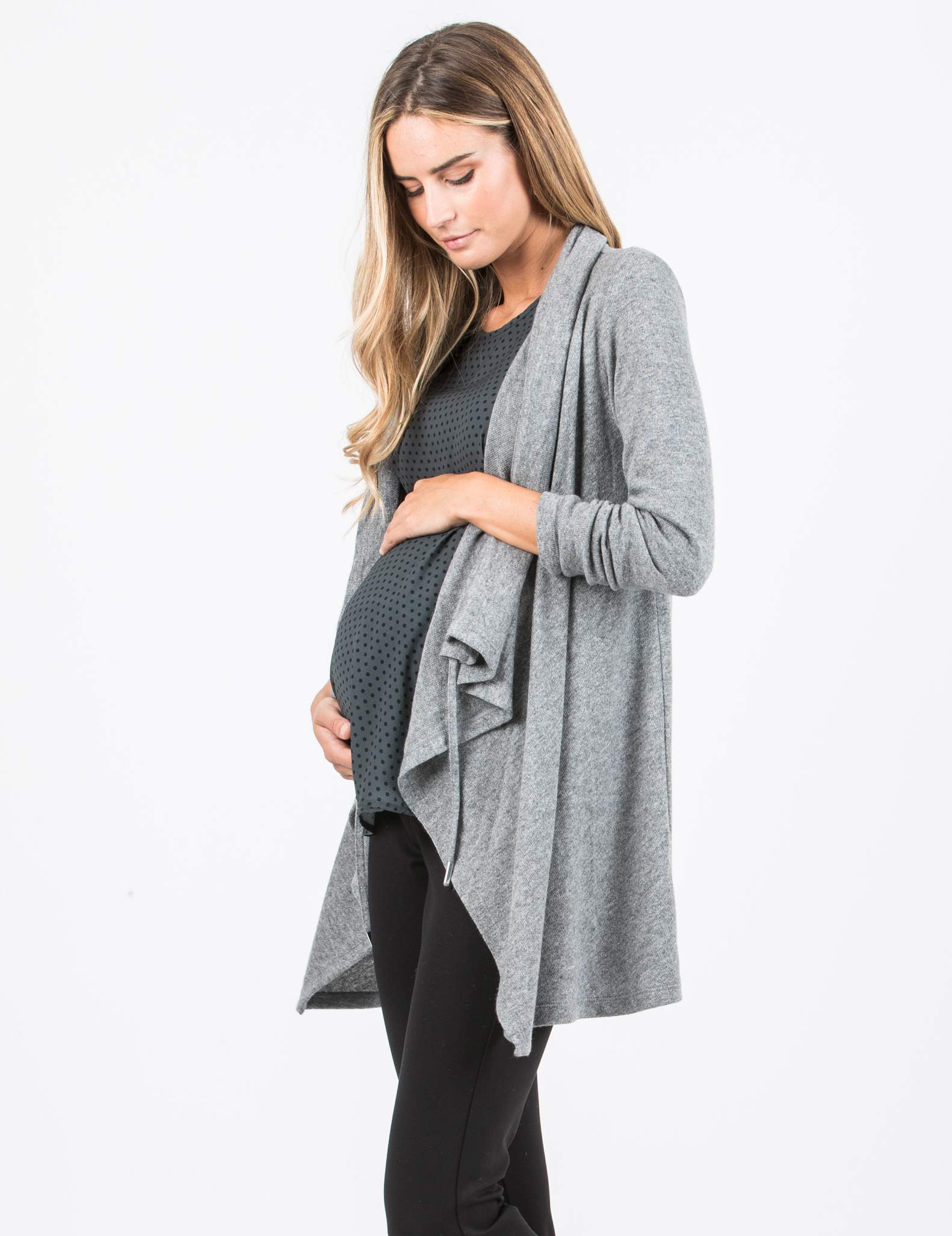 Maternity Blouse with Front String (Anthracite, XS)