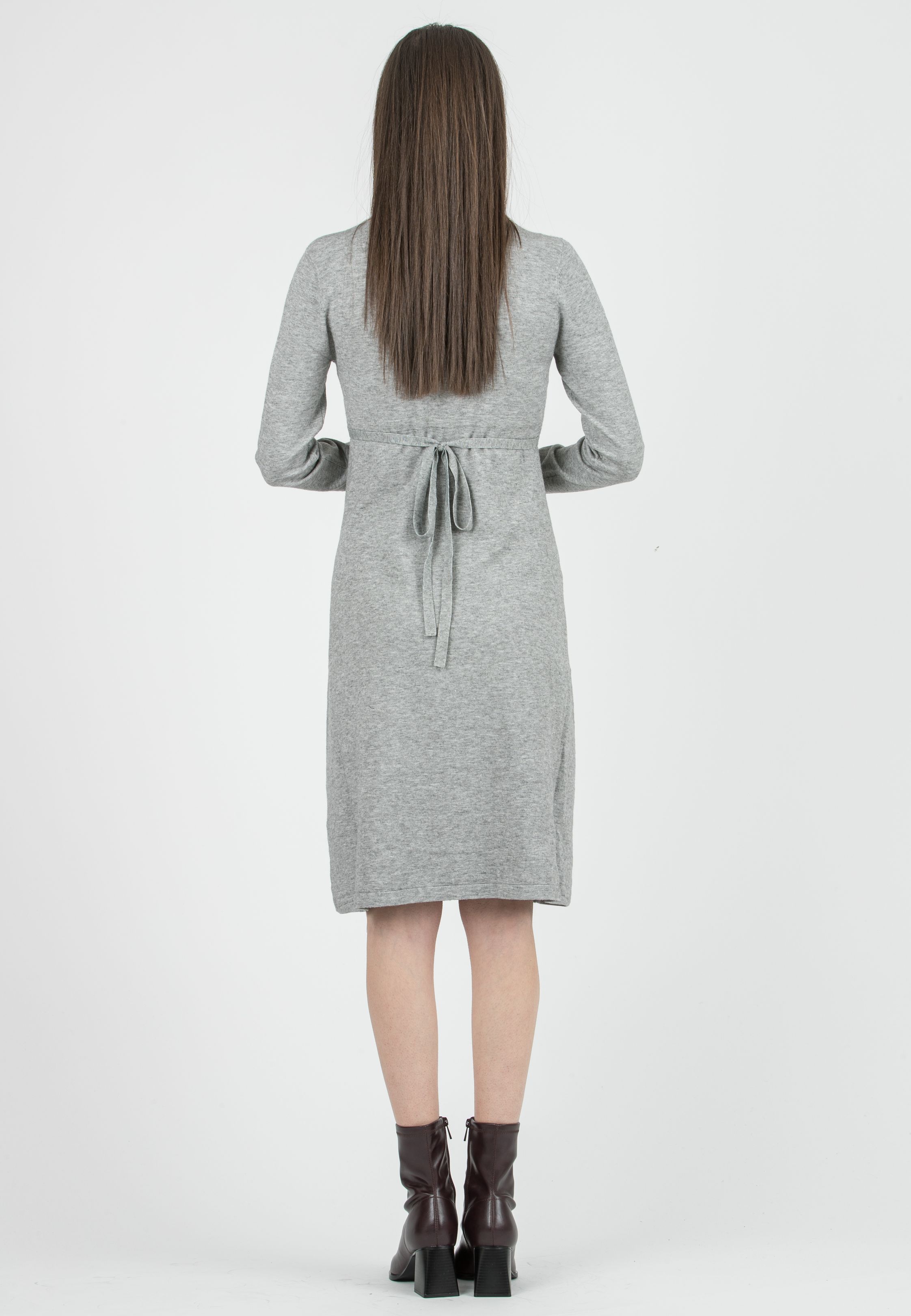 MARGARET - Abito Premaman & Allattamento con Scollo Incrociato (Grigio Chiaro, XS/S)