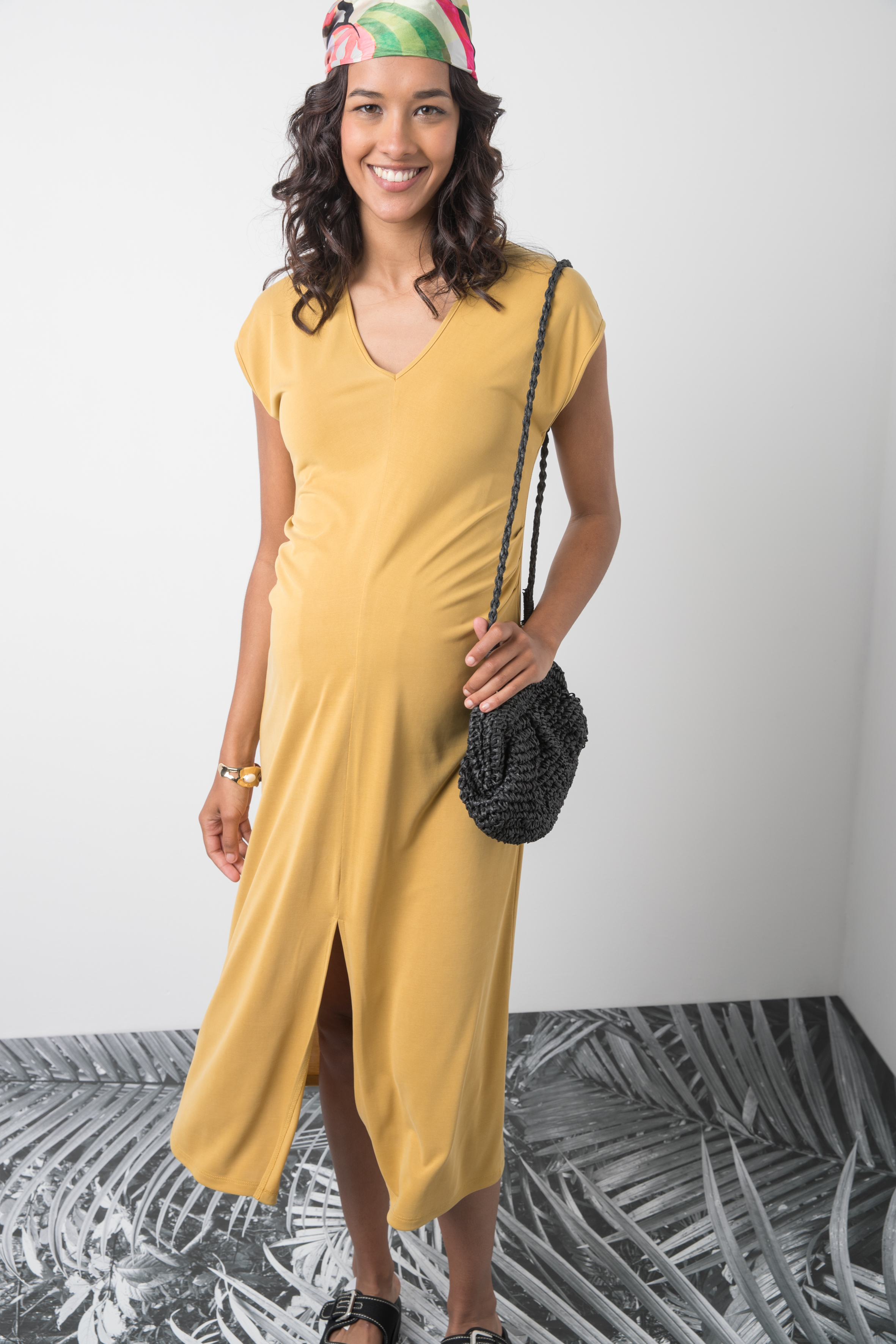 MARLON – Maternity Dress in Tencel Jersey (Senape)