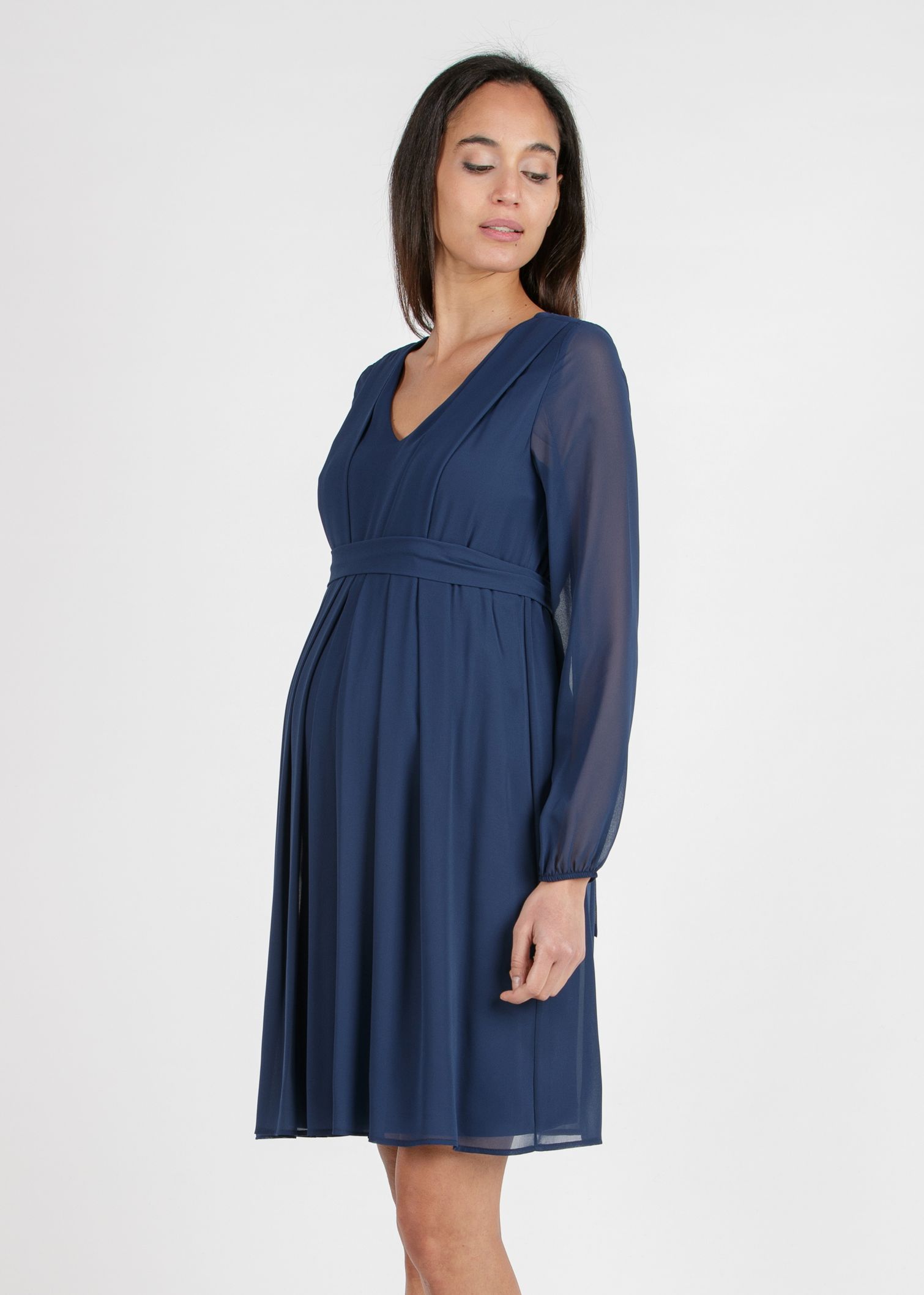 SARA - Maternity & Nursing Dress in Chiffon (dust, XS)