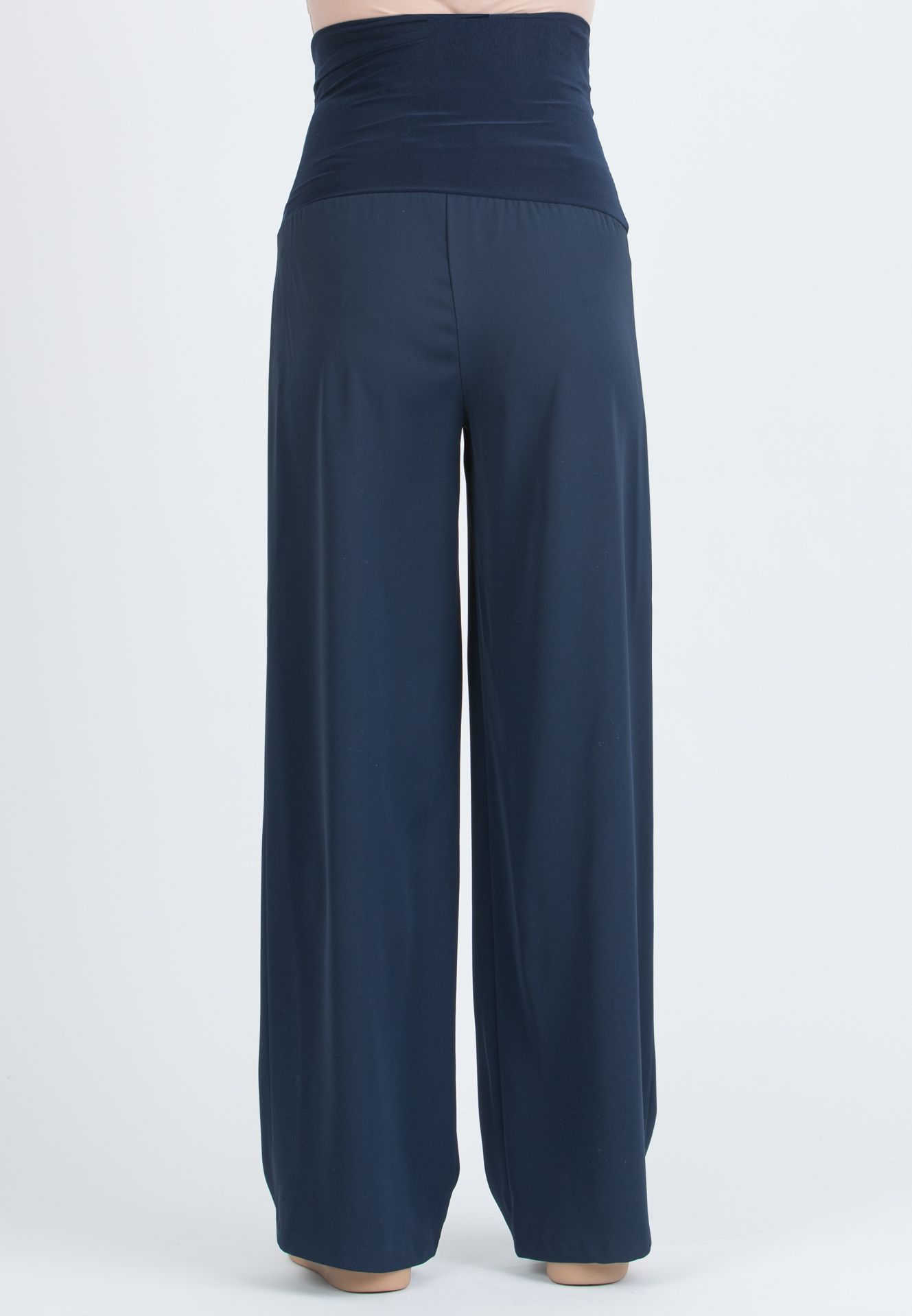 KIMBERLY - Pantalone Premaman Palazzo in Cadì (Blu)