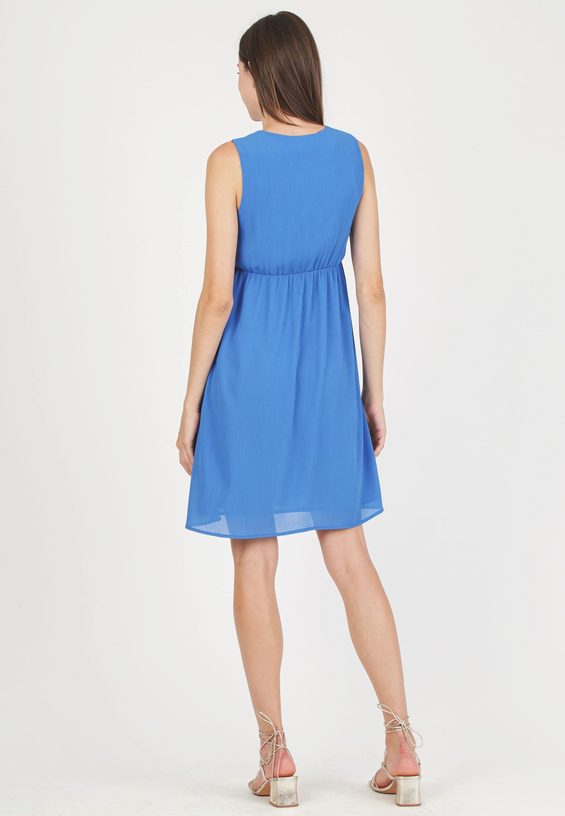 CLEO - Maternity Dress in Creponne with Knotted Sash (Ocean, XS)