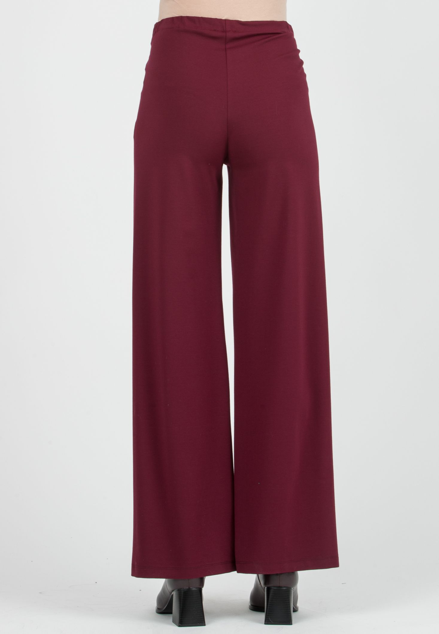 BRENDA - Pantalone Premaman Palazzo in Punto Milano (Bordeaux, XS)