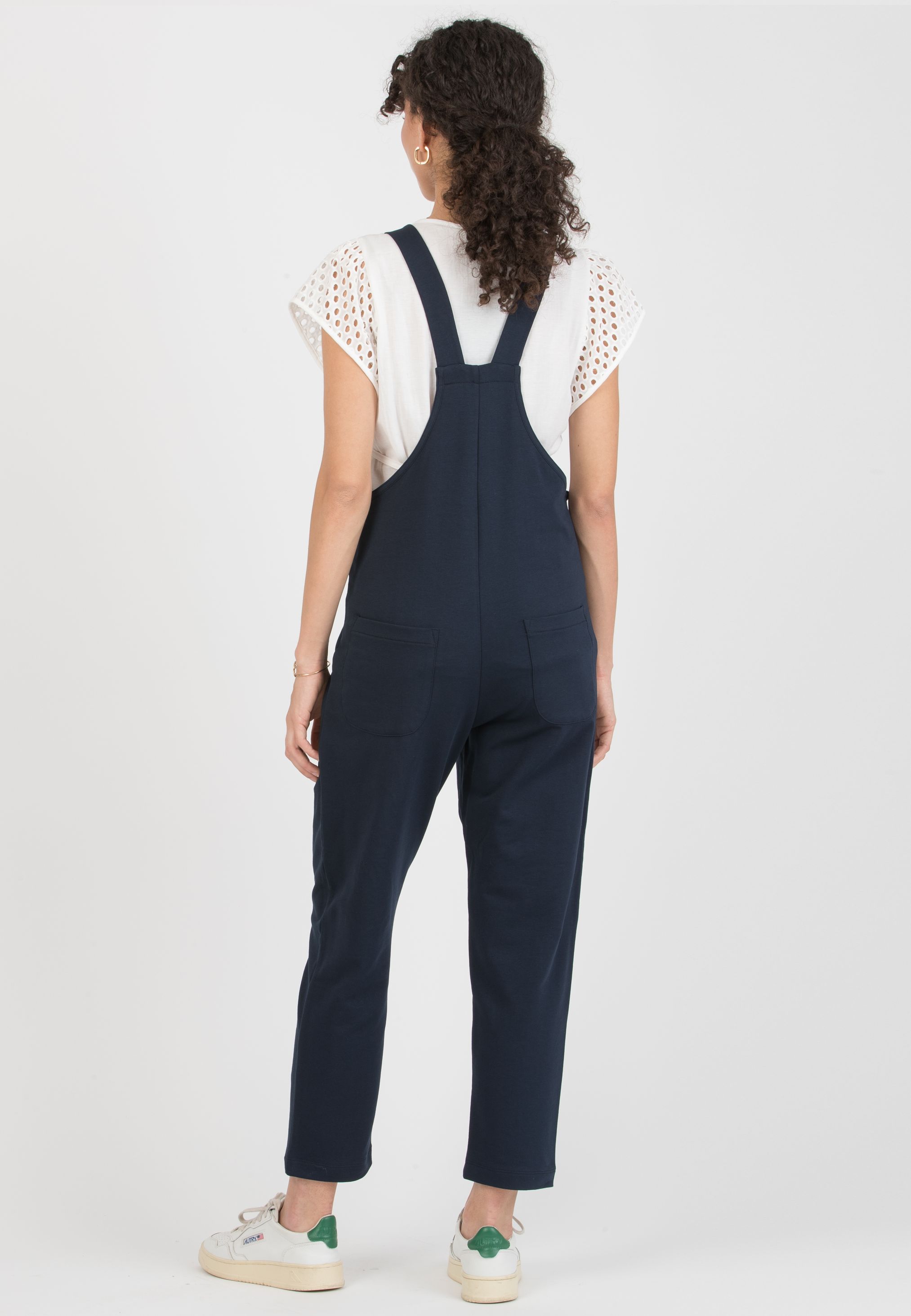ESTER - Maternity Dungaree in Cotton Sweatshirt (Blu)